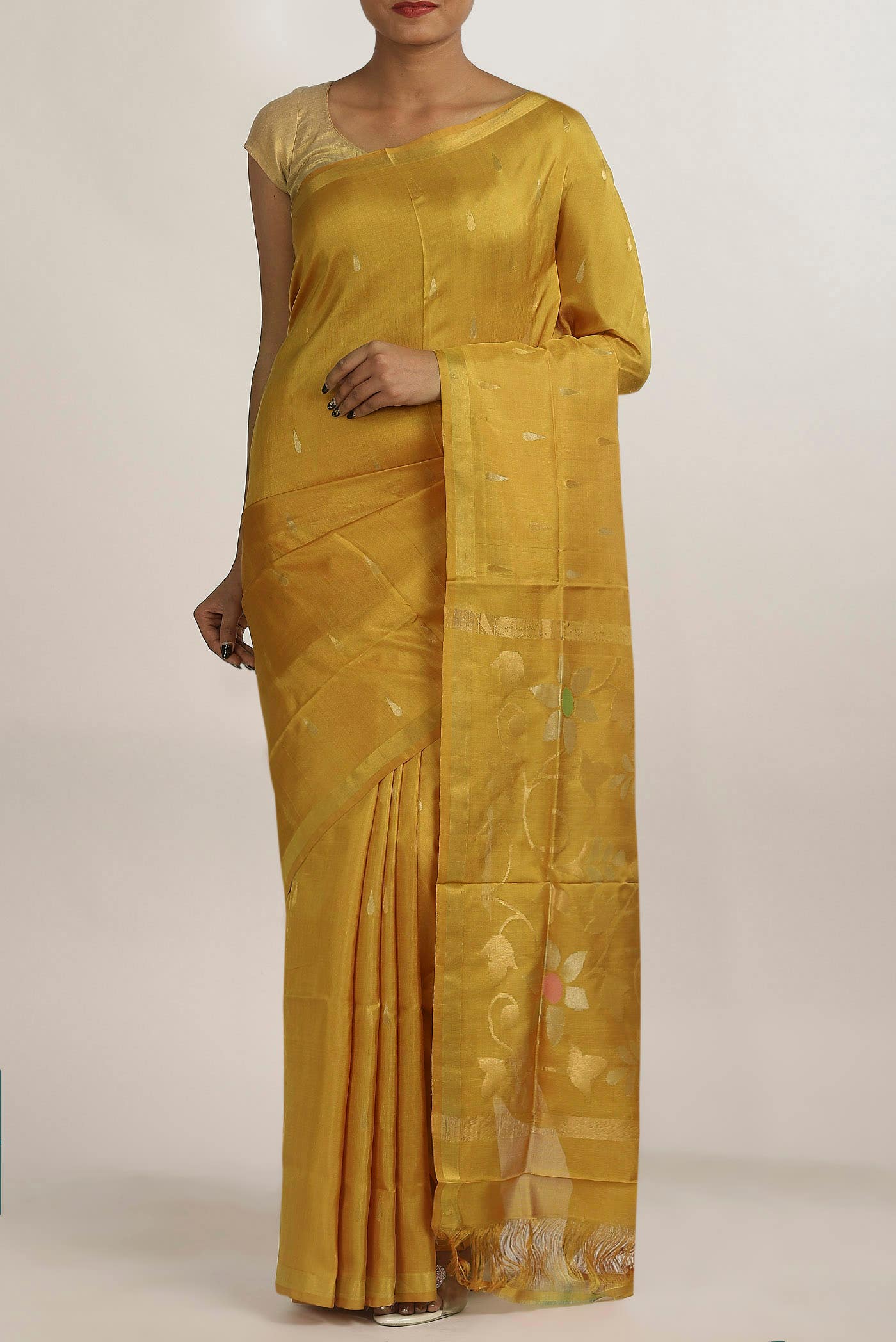 Mustard Uppada Silk Saree
