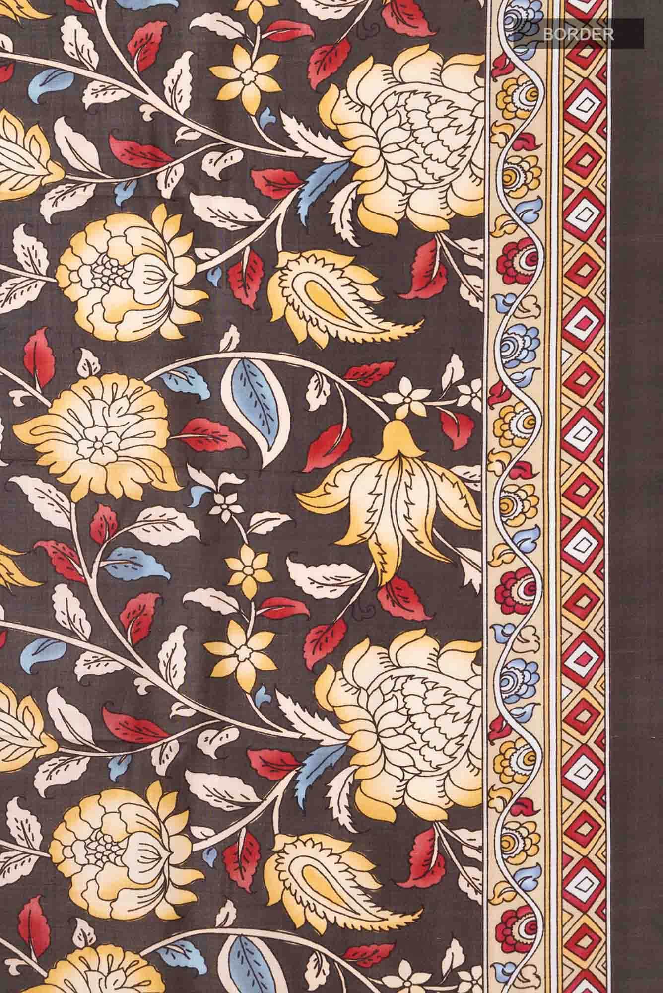 Davys Grey Chanderi Silk Saree