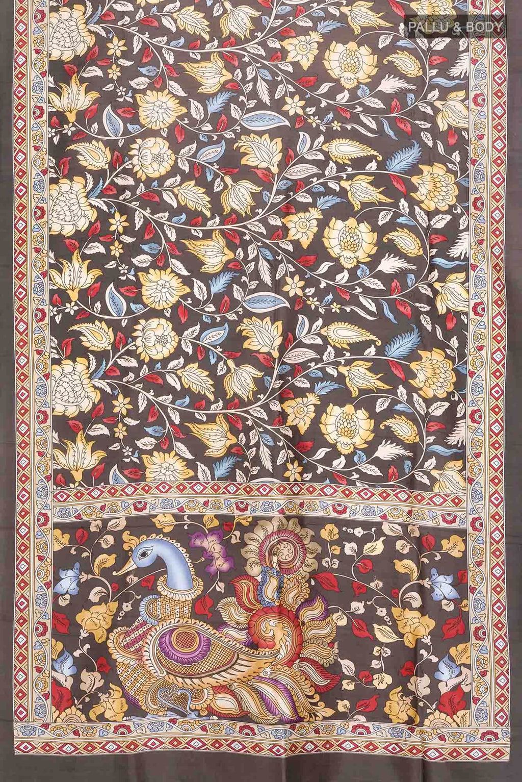 Davys Grey Chanderi Silk Saree