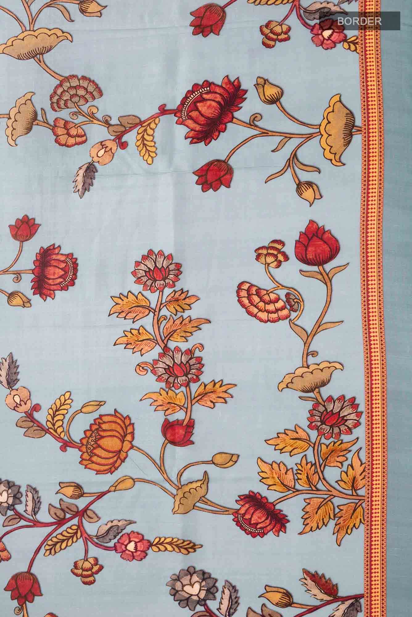 Grey Chanderi Silk Saree