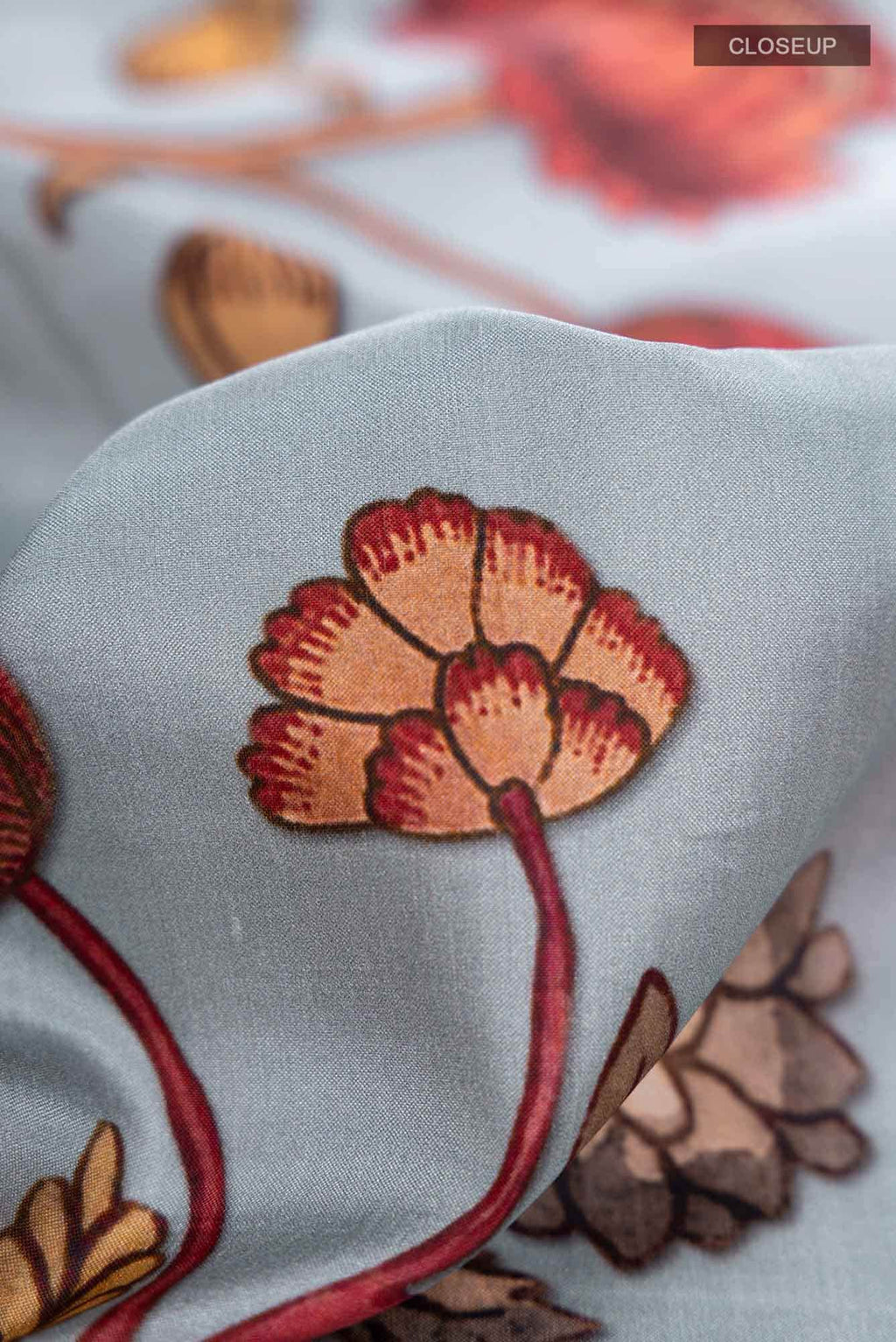 Grey Chanderi Silk Saree