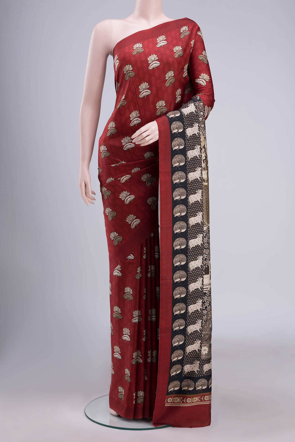Black Chanderi Silk Saree