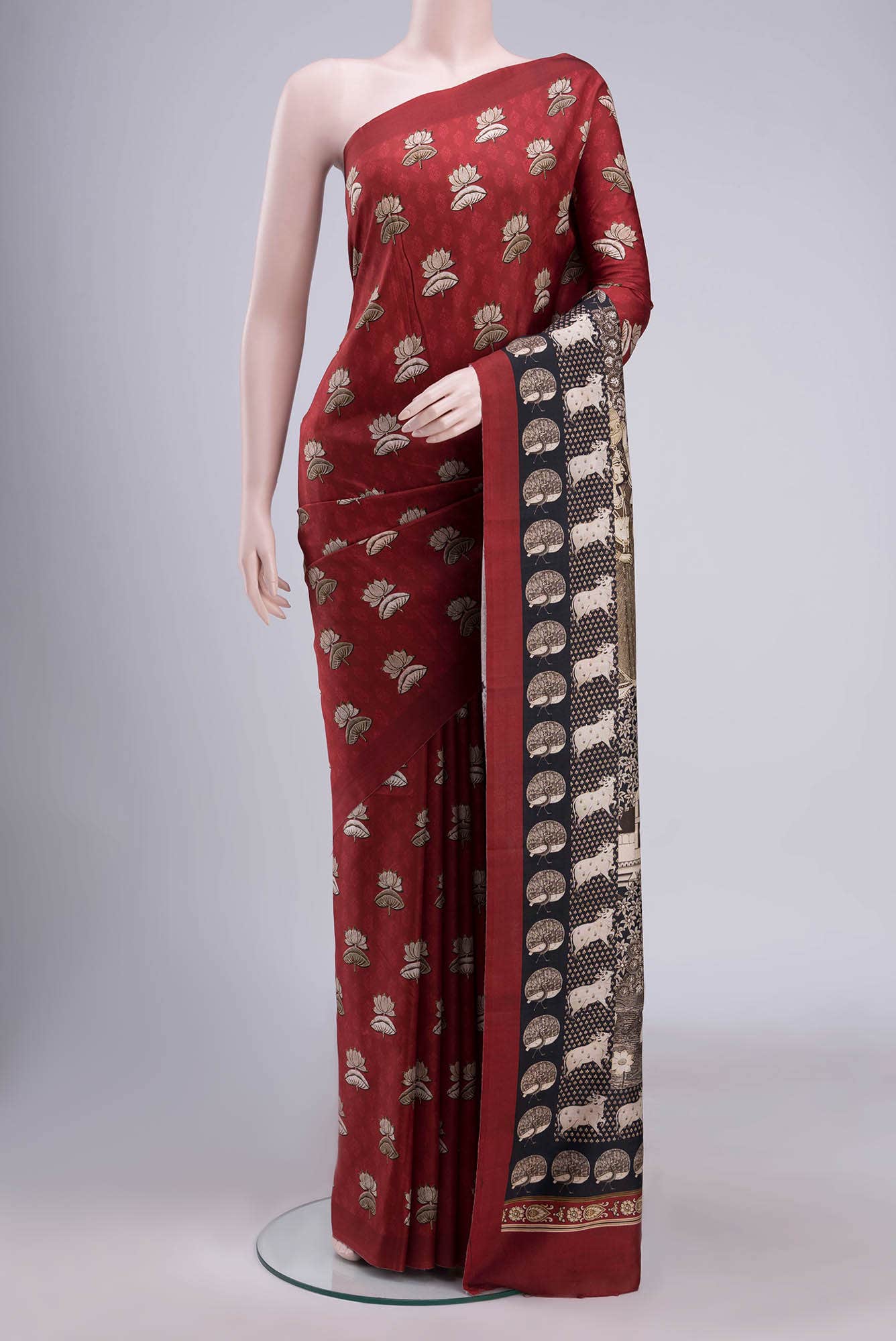 Black Chanderi Silk Saree