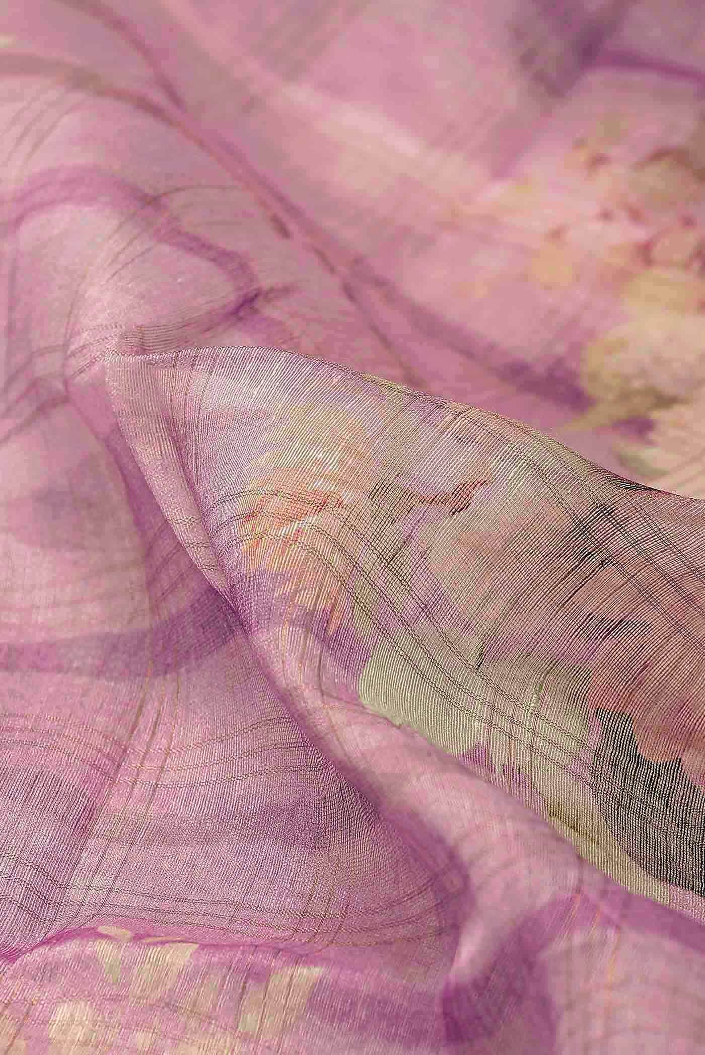 Lavender Linen Saree