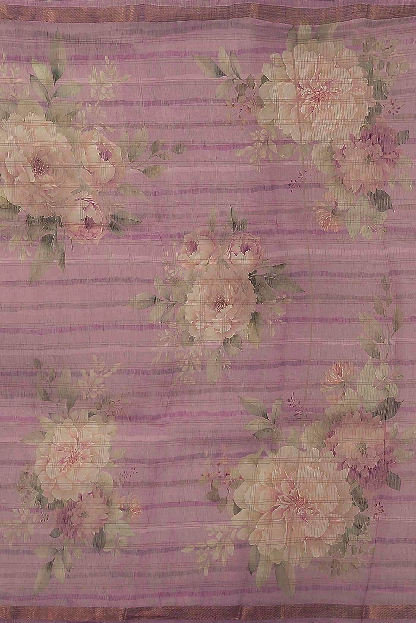 Lavender Linen Saree
