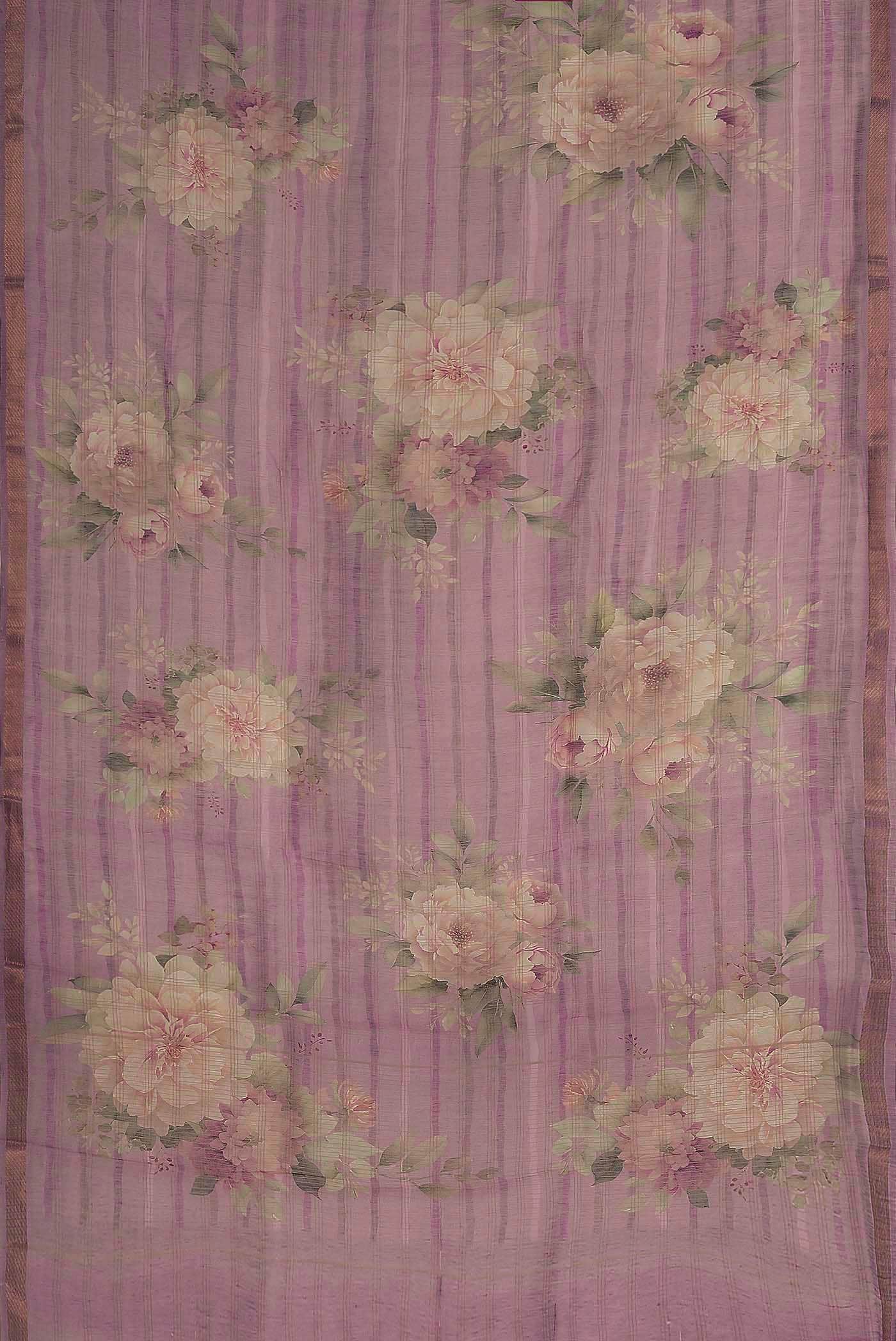 Lavender Linen Saree