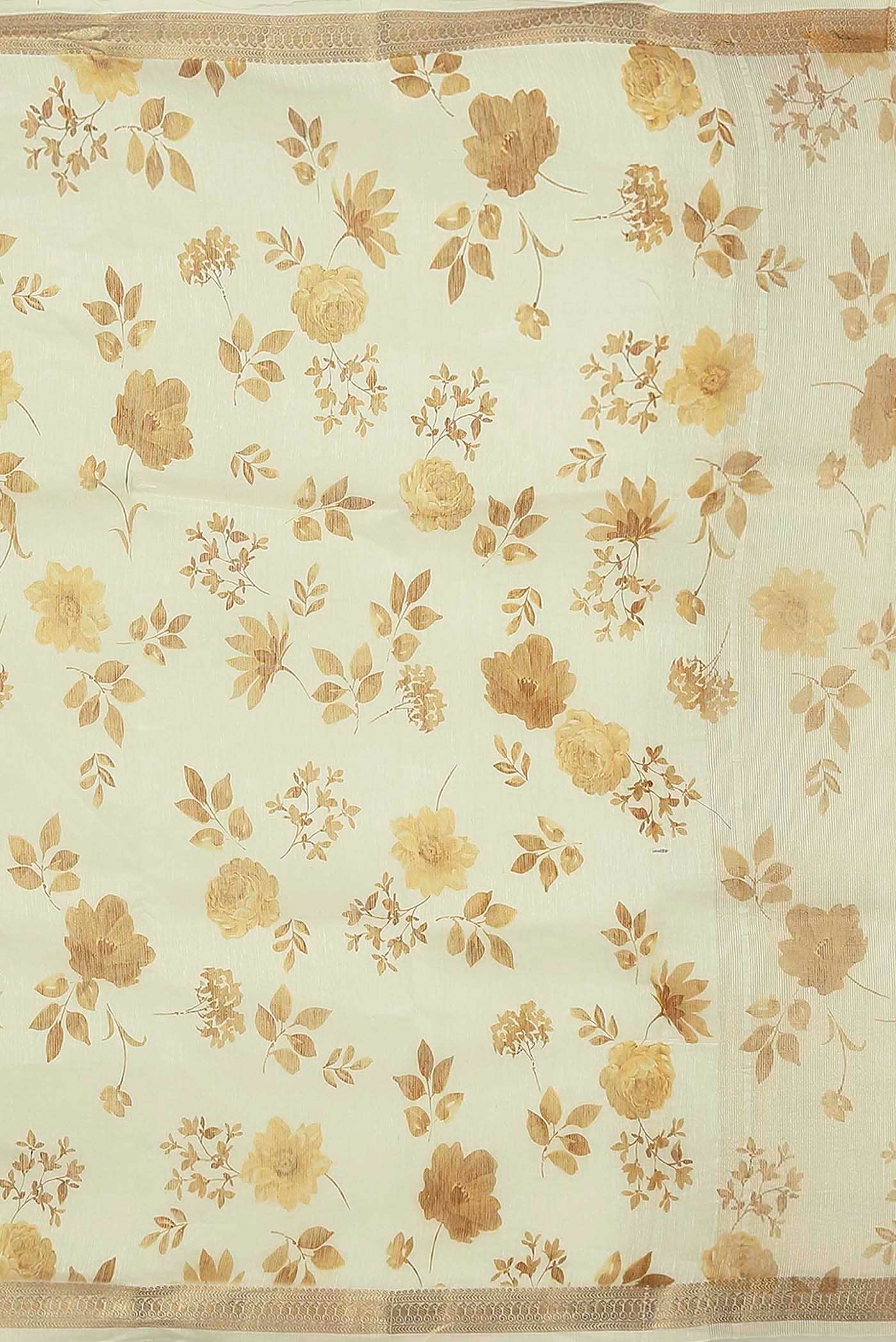 Cream Linen Saree