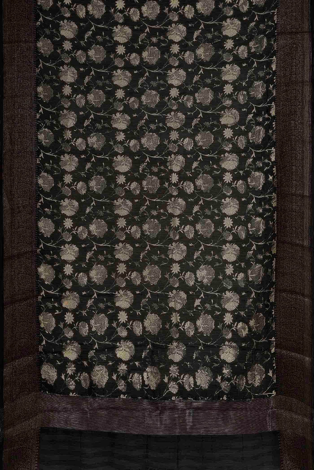 Black Chanderi Silk Cotton Saree