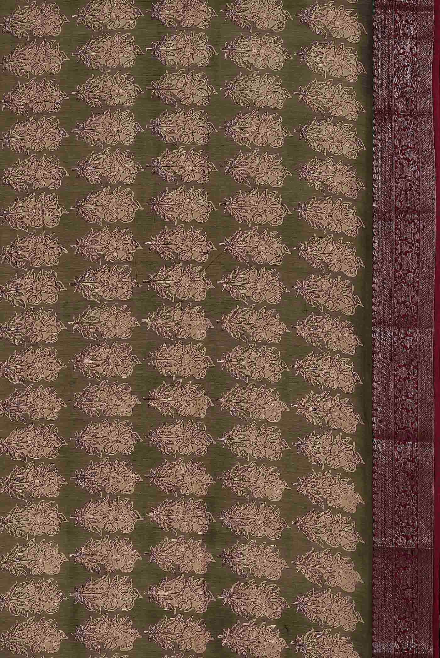 Green Chanderi Silk Cotton Saree