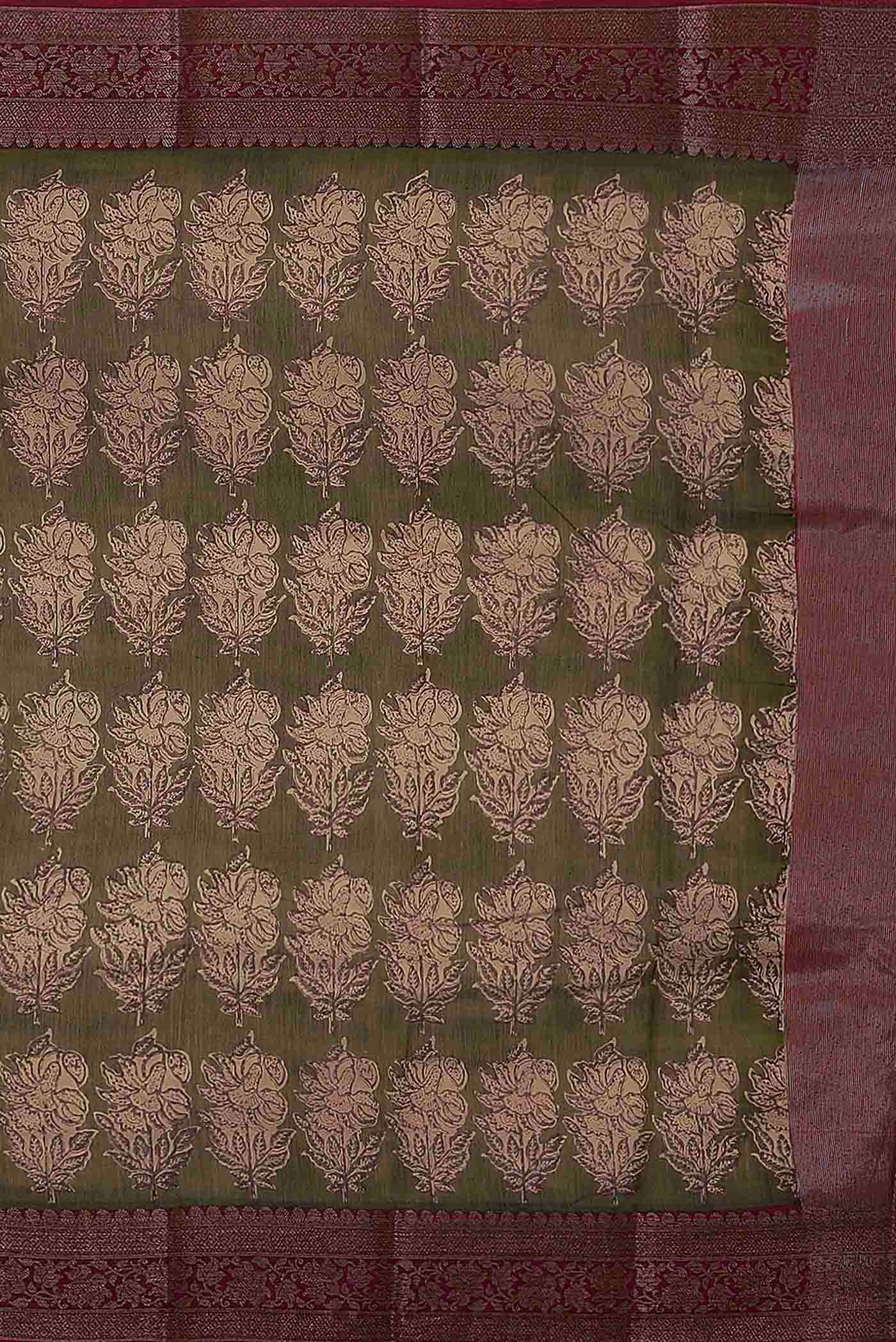 Green Chanderi Silk Cotton Saree