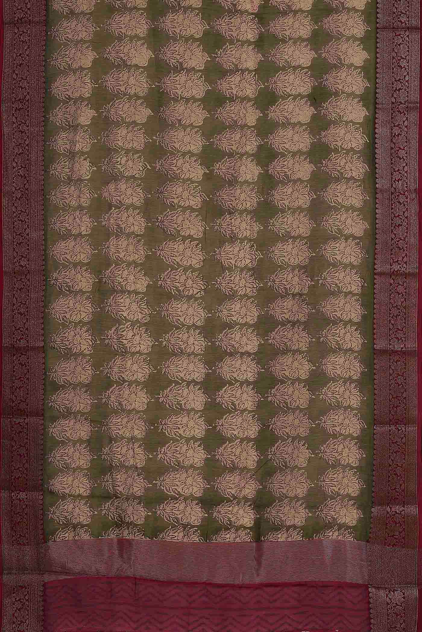 Green Chanderi Silk Cotton Saree