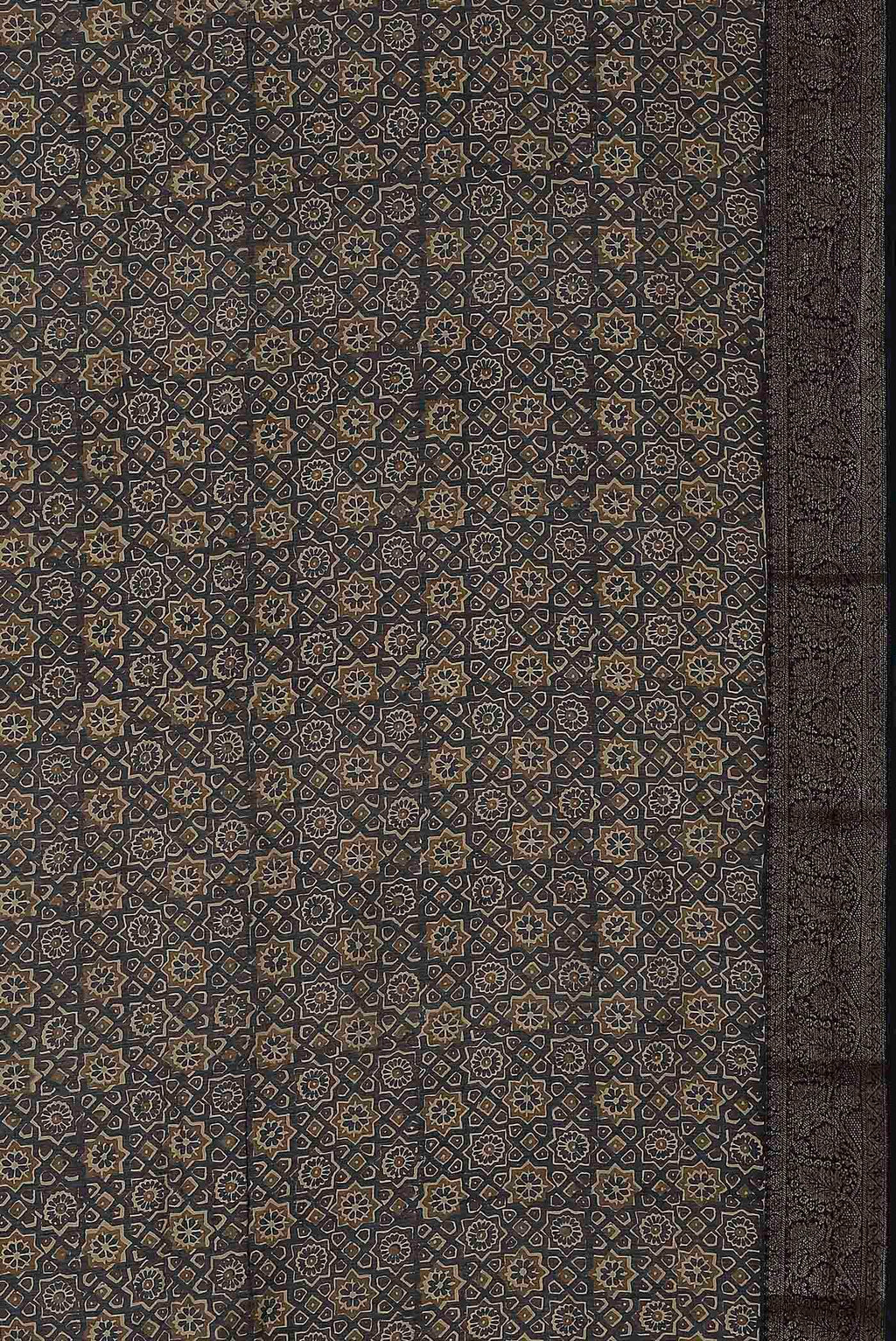 Black Chanderi Silk Cotton Saree
