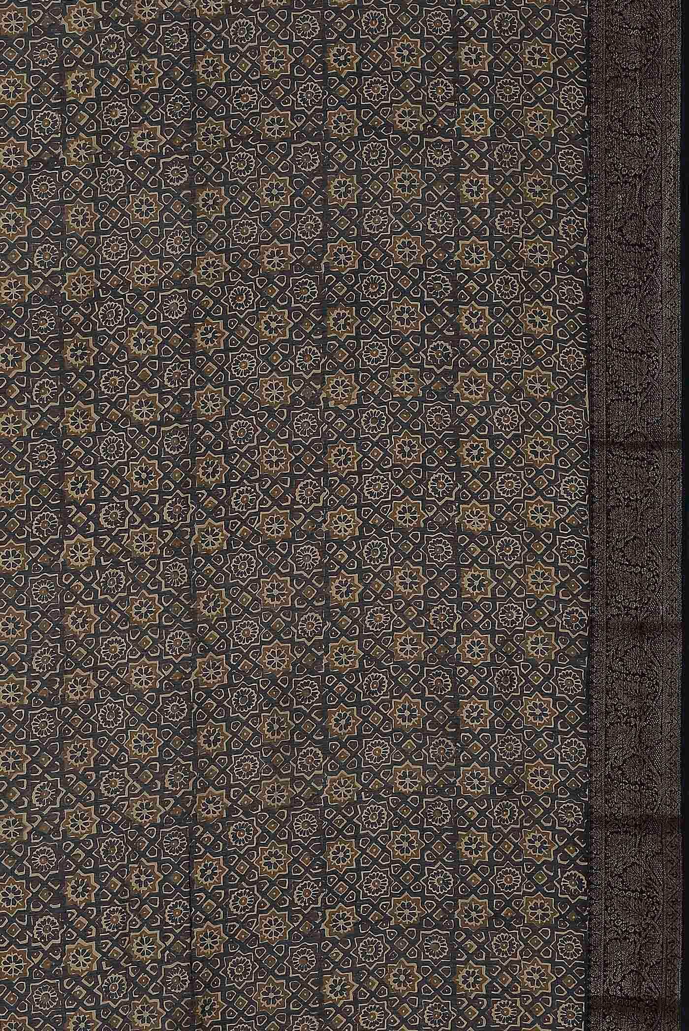 Black Chanderi Silk Cotton Saree