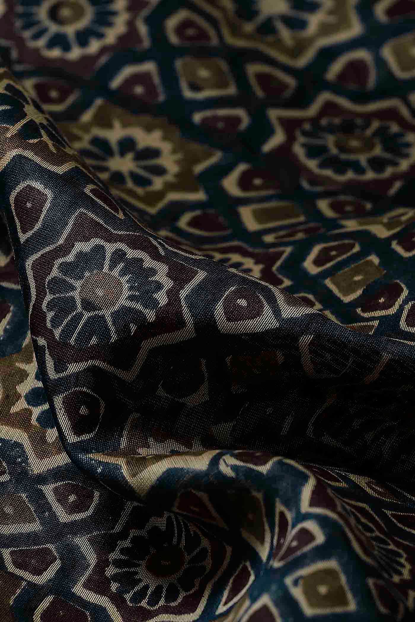 Black Chanderi Silk Cotton Saree