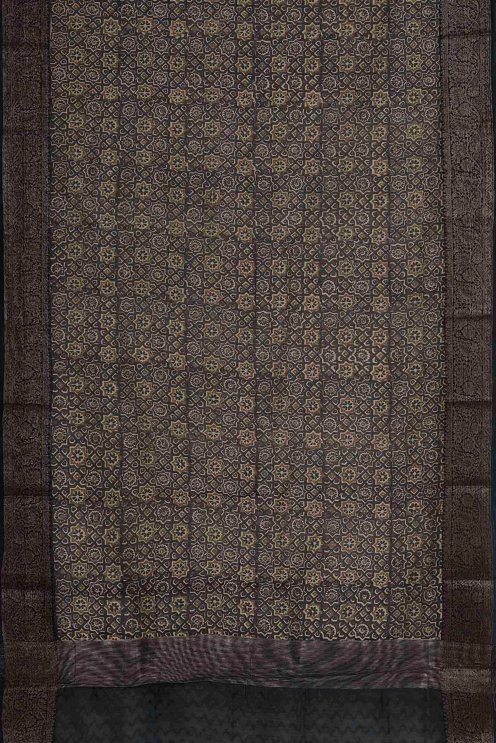 Black Chanderi Silk Cotton Saree