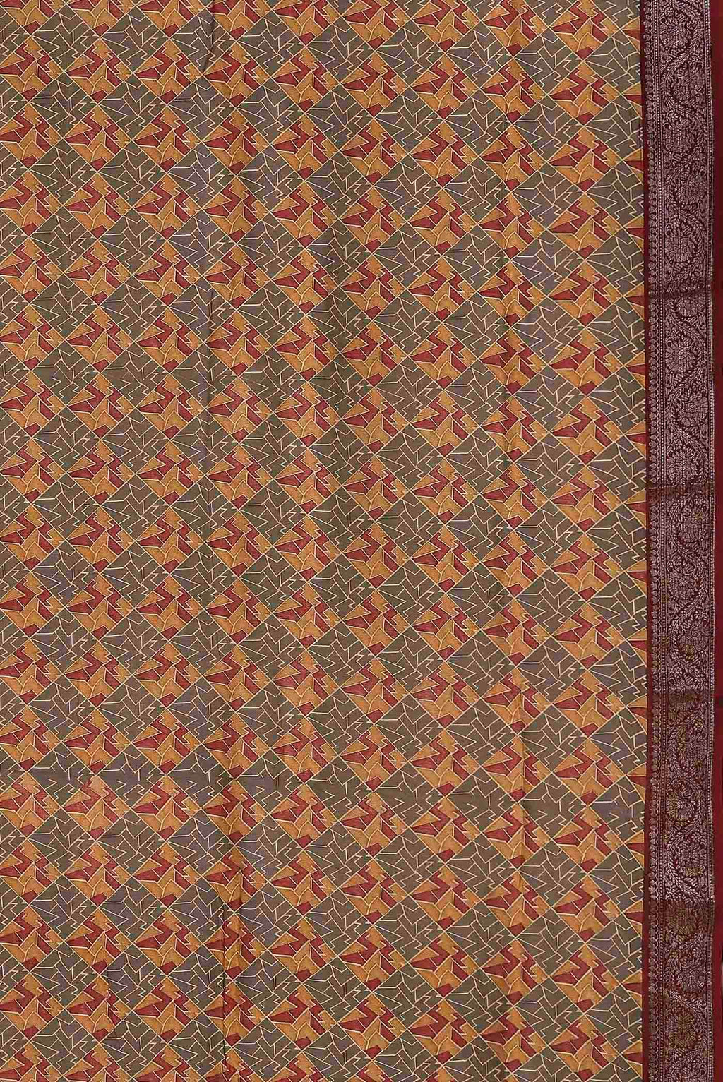 Mustard Chanderi Silk Cotton Saree