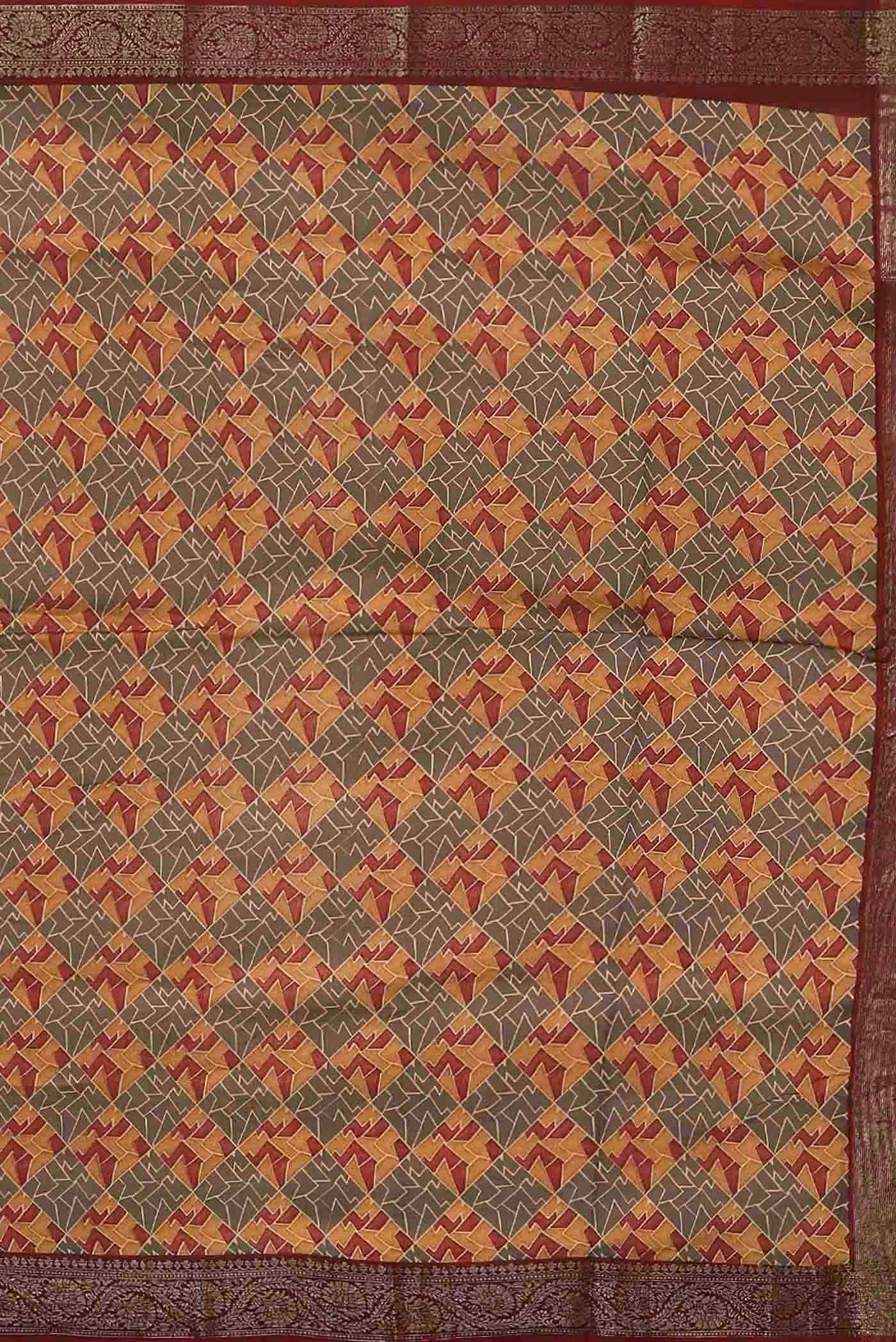 Mustard Chanderi Silk Cotton Saree