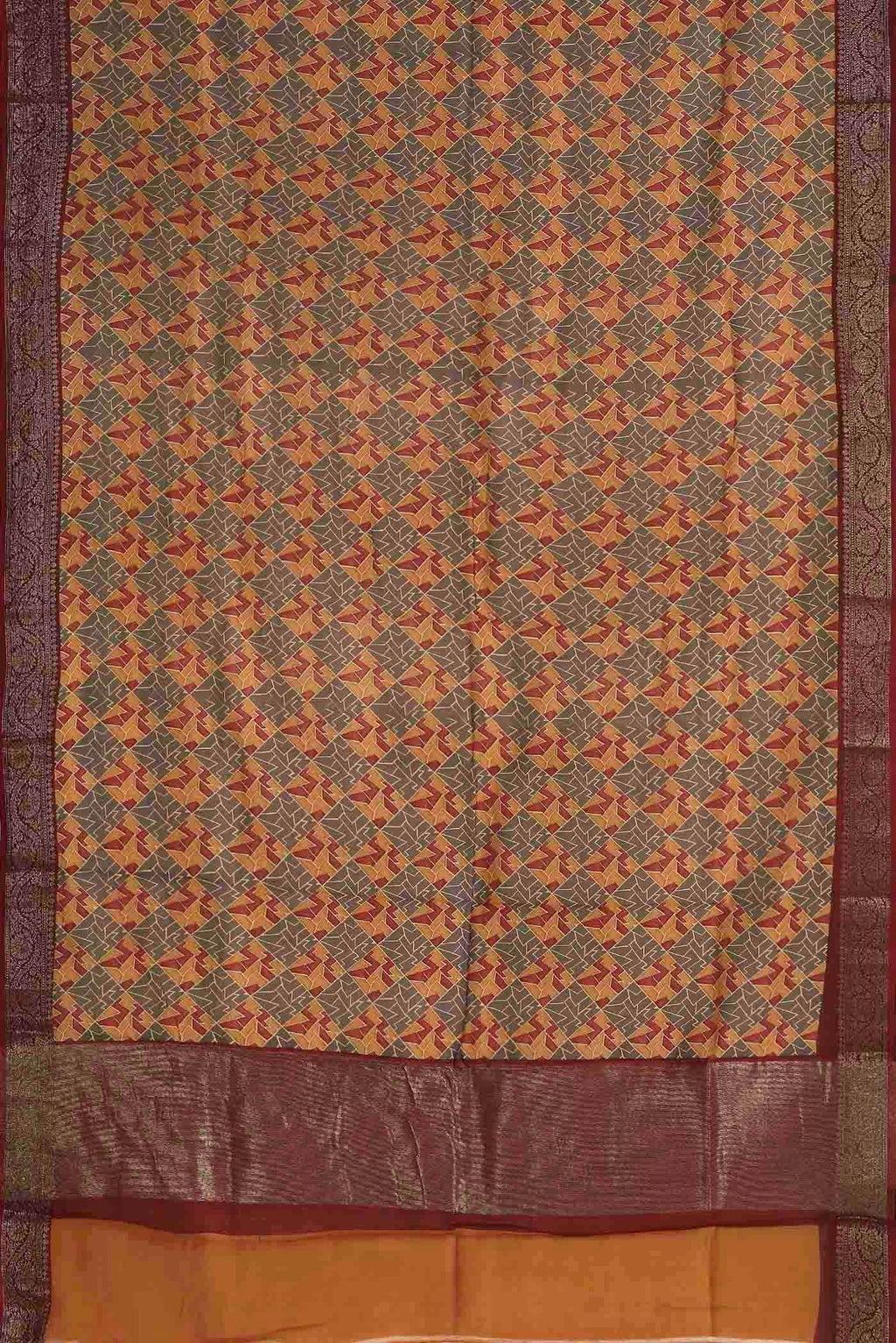 Mustard Chanderi Silk Cotton Saree