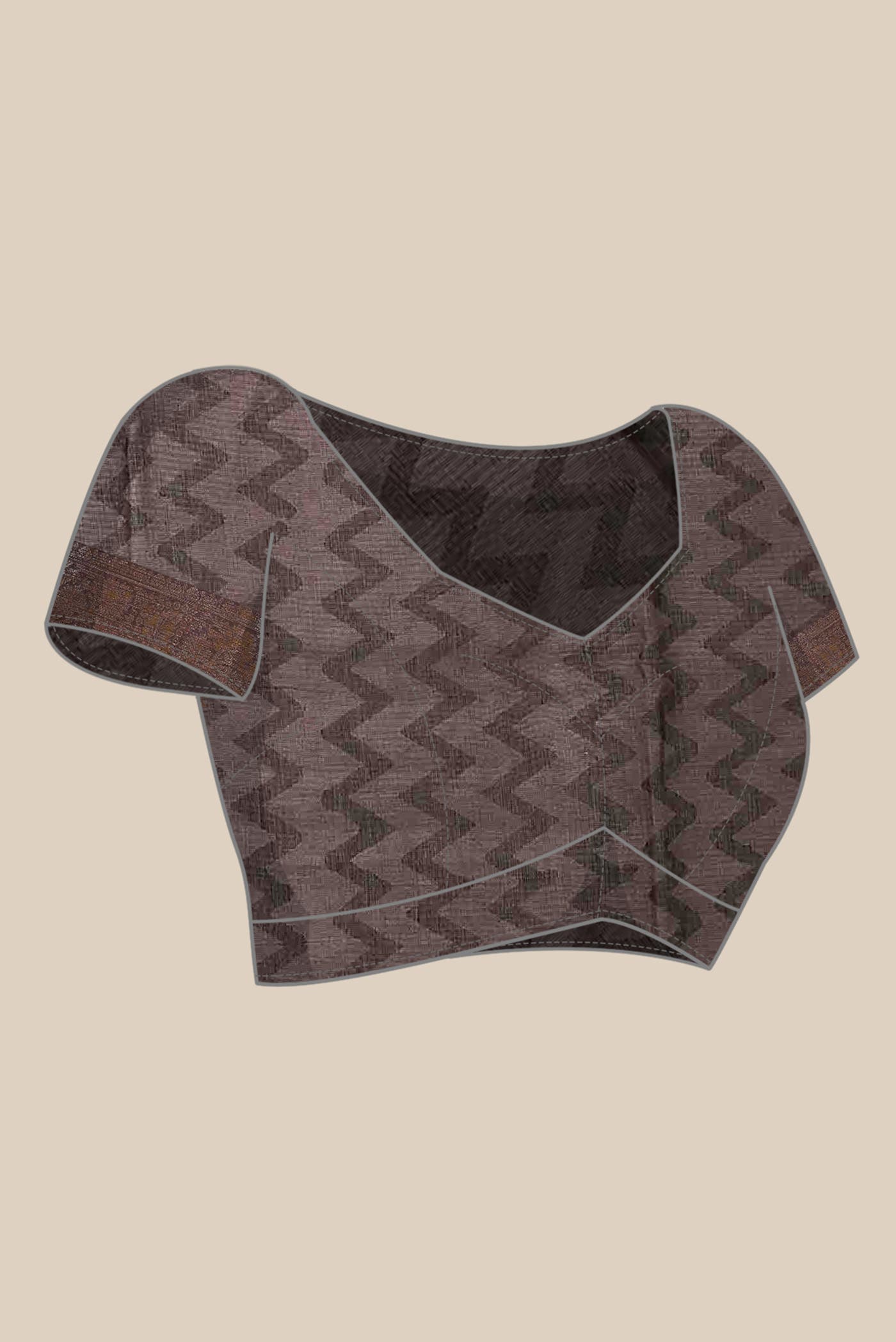 Brown Chanderi Silk Cotton Saree