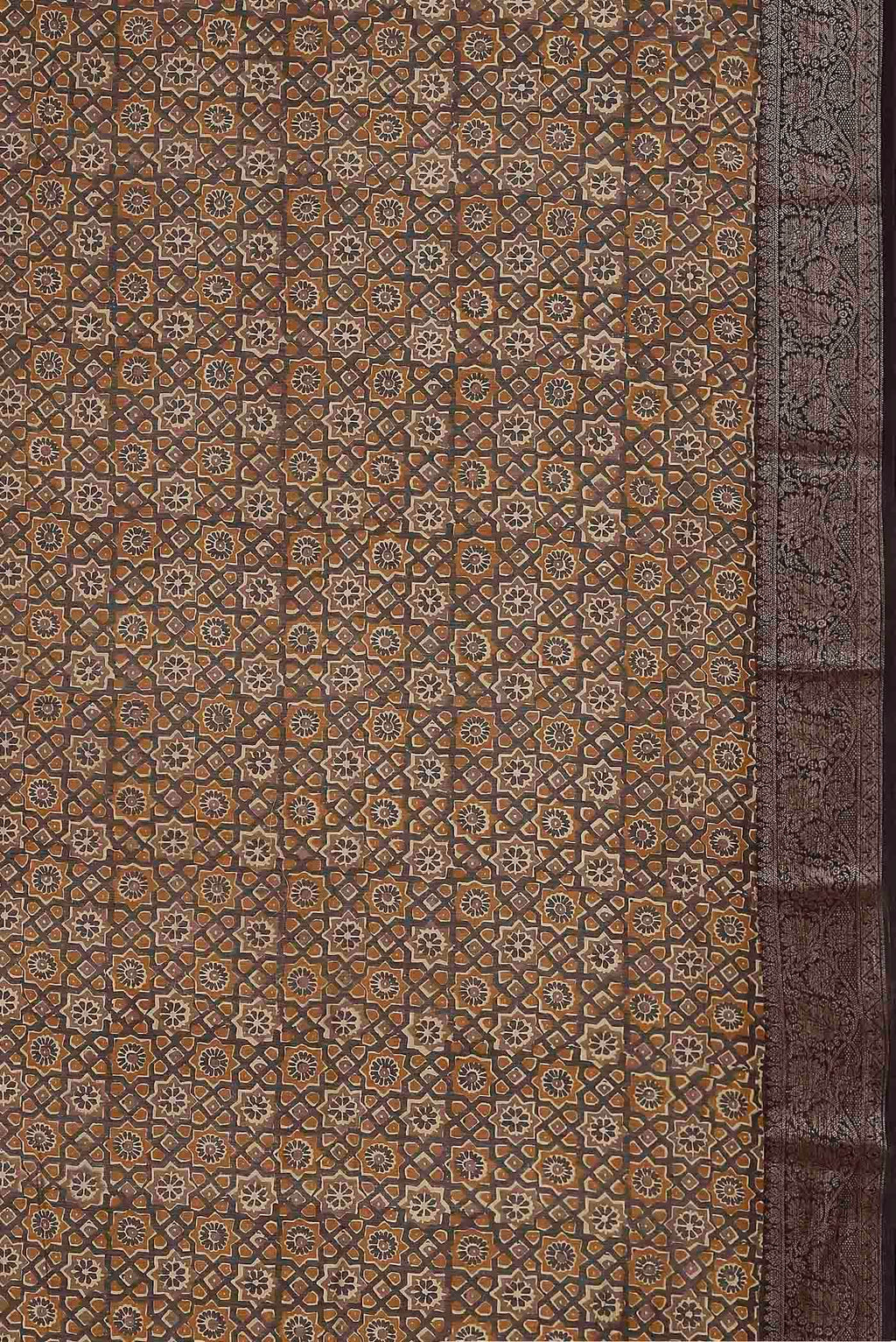 Brown Chanderi Silk Cotton Saree