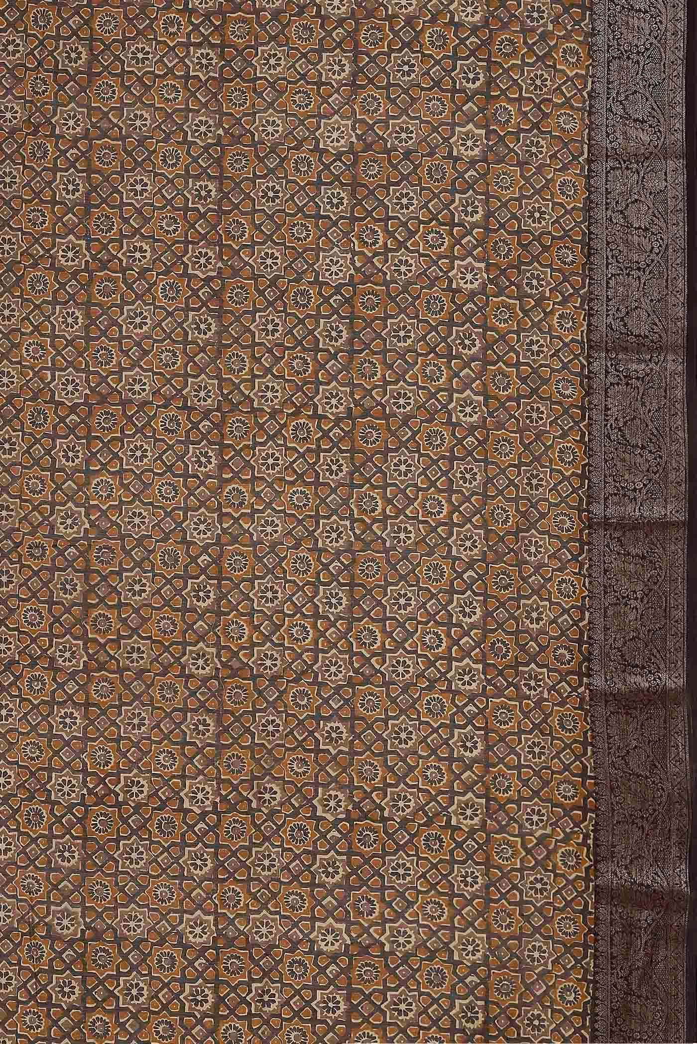 Brown Chanderi Silk Cotton Saree