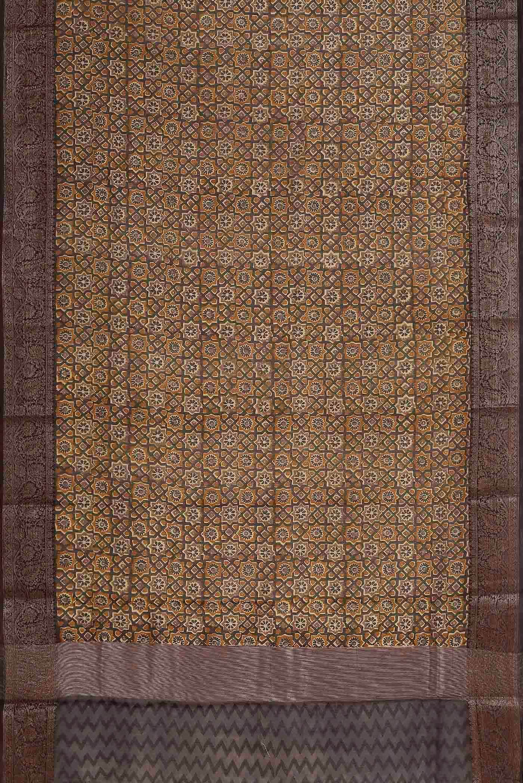 Brown Chanderi Silk Cotton Saree