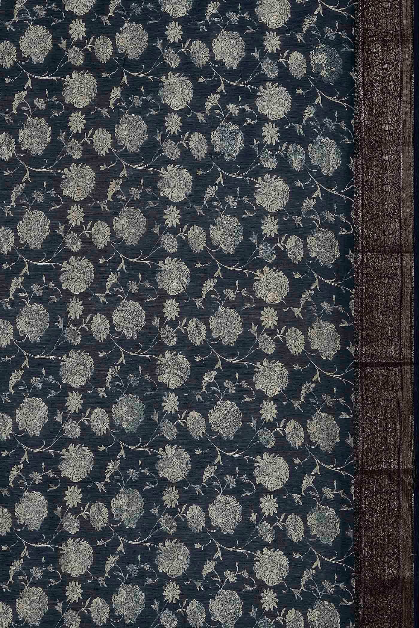 Blue Chanderi Silk Cotton Saree