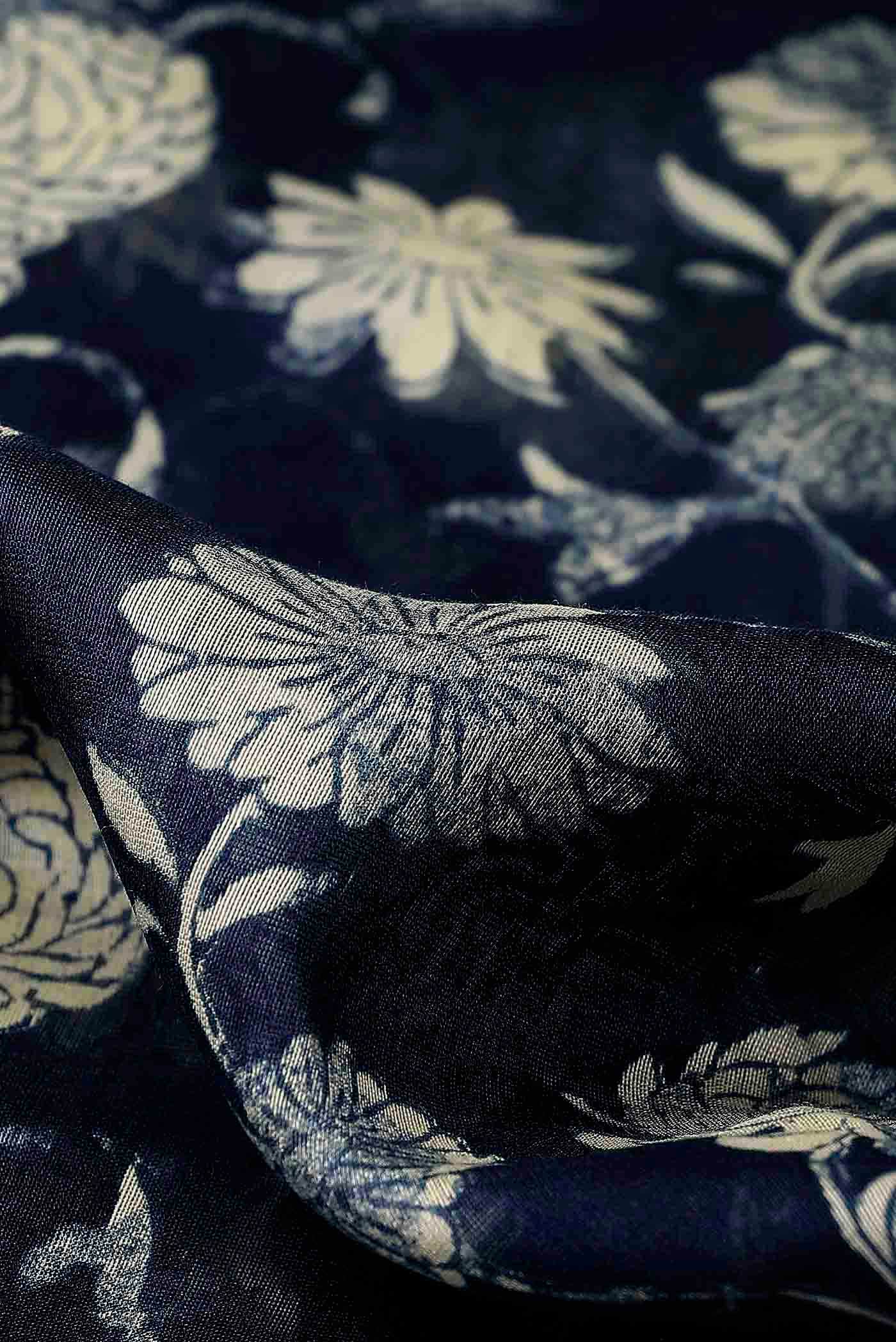 Blue Chanderi Silk Cotton Saree