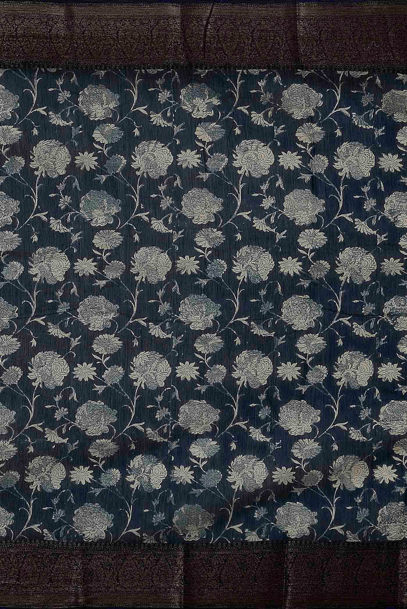 Blue Chanderi Silk Cotton Saree