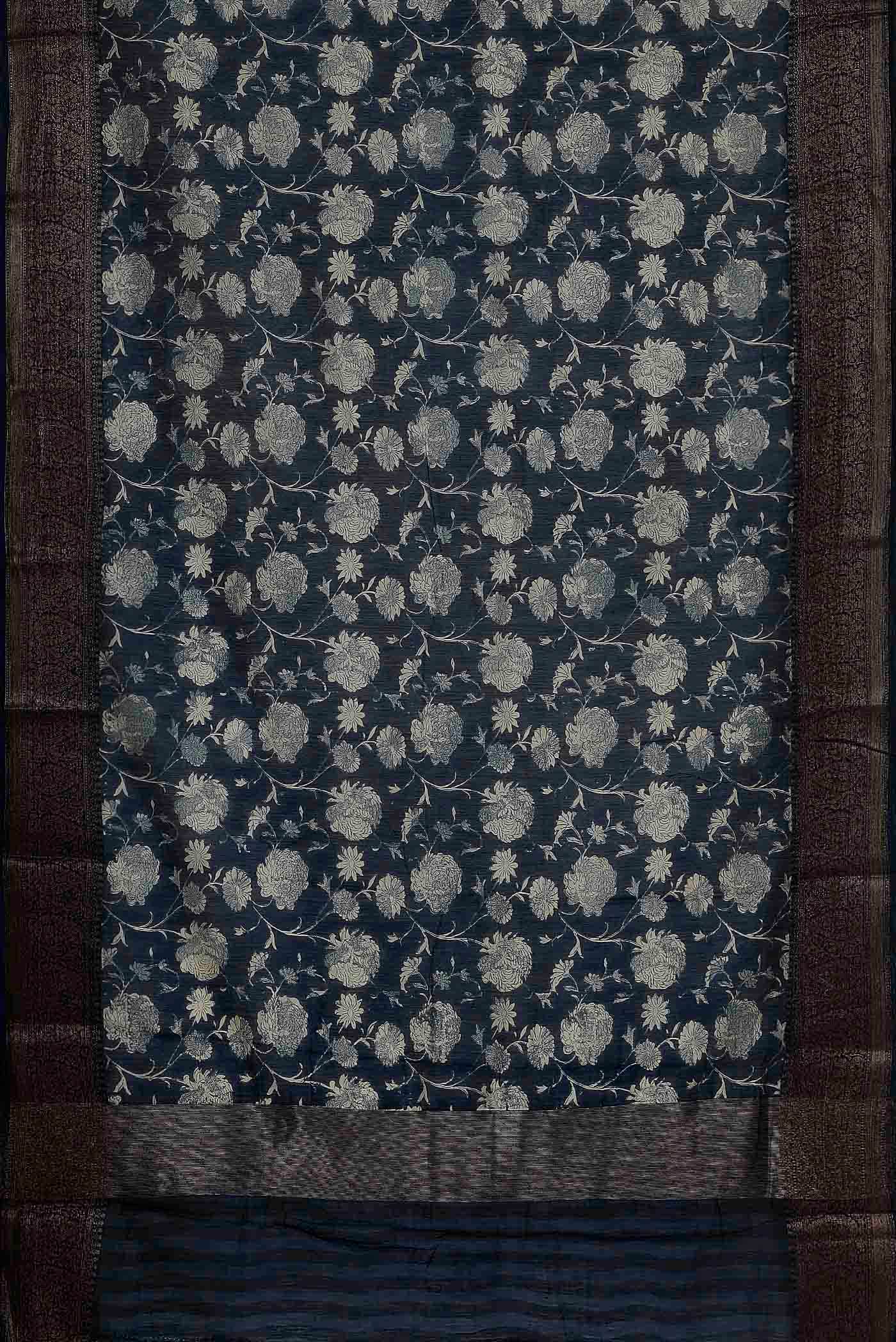 Blue Chanderi Silk Cotton Saree