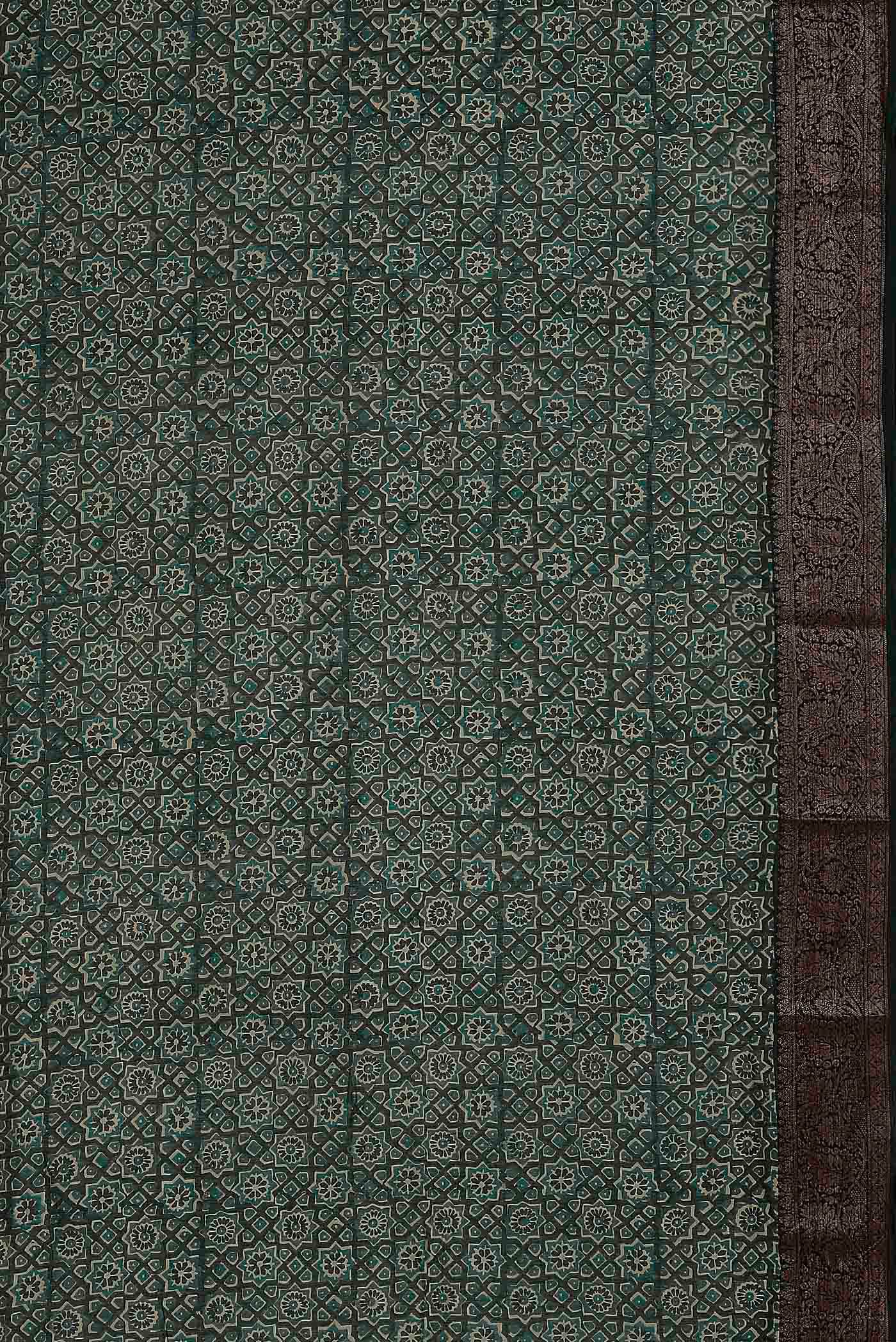 Green Chanderi Silk Cotton Saree