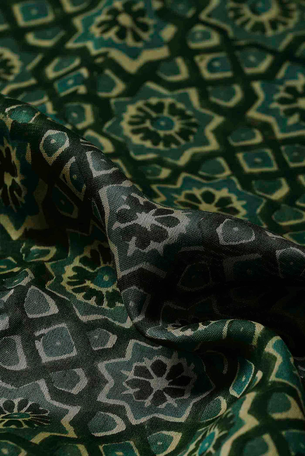 Green Chanderi Silk Cotton Saree