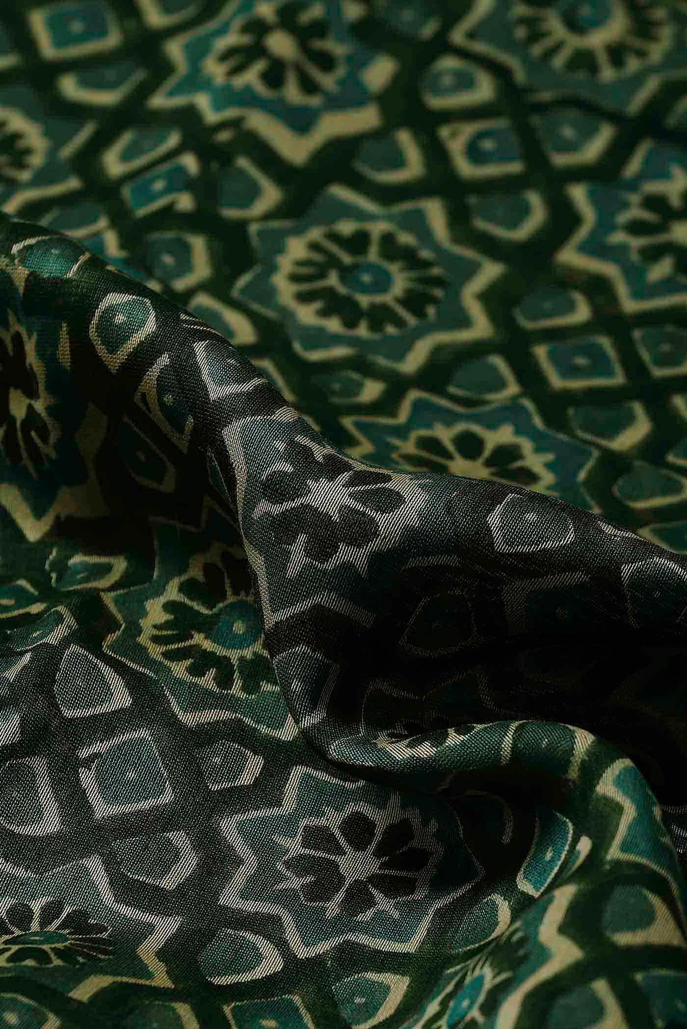 Green Chanderi Silk Cotton Saree