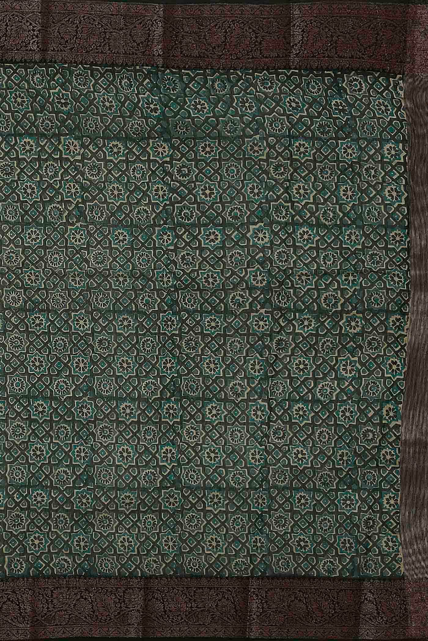 Green Chanderi Silk Cotton Saree
