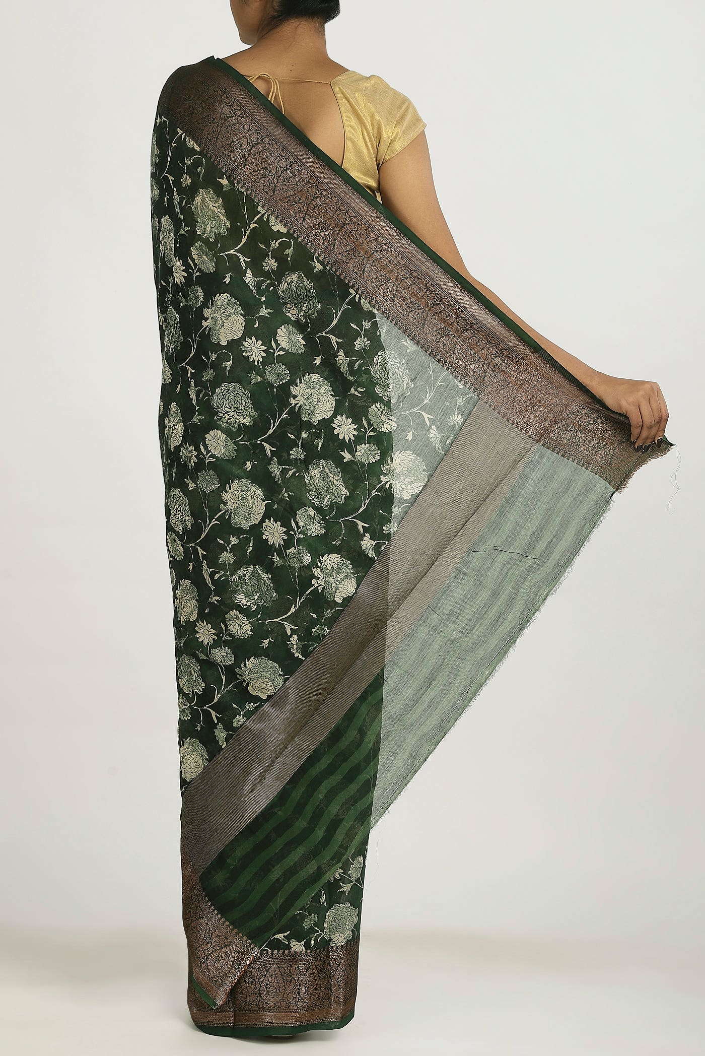 Green Chanderi Silk Cotton Saree