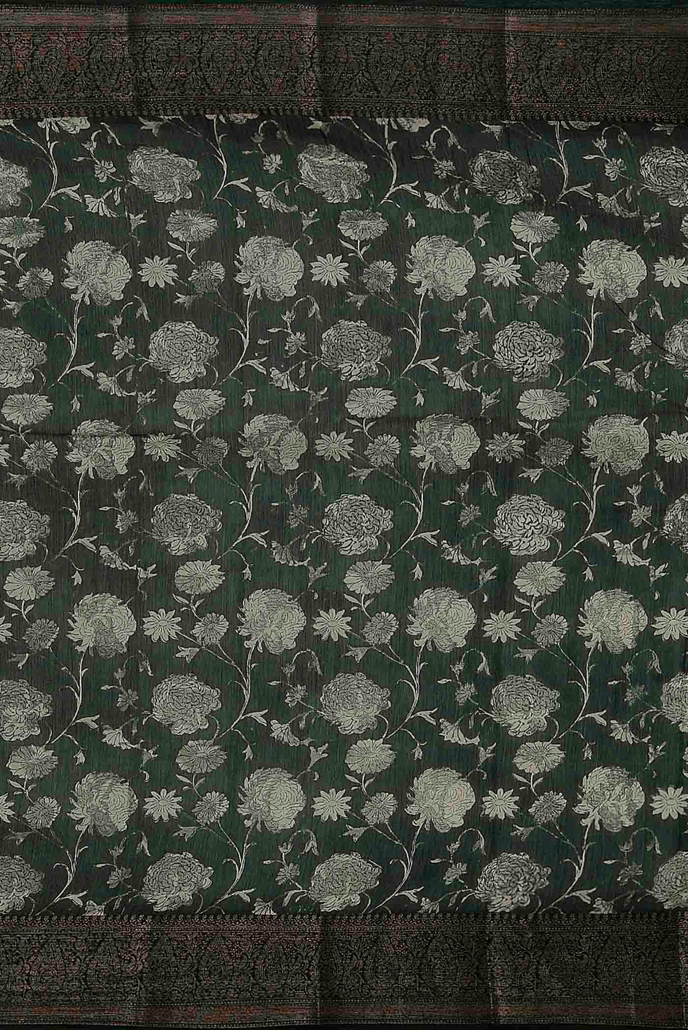 Green Chanderi Silk Cotton Saree