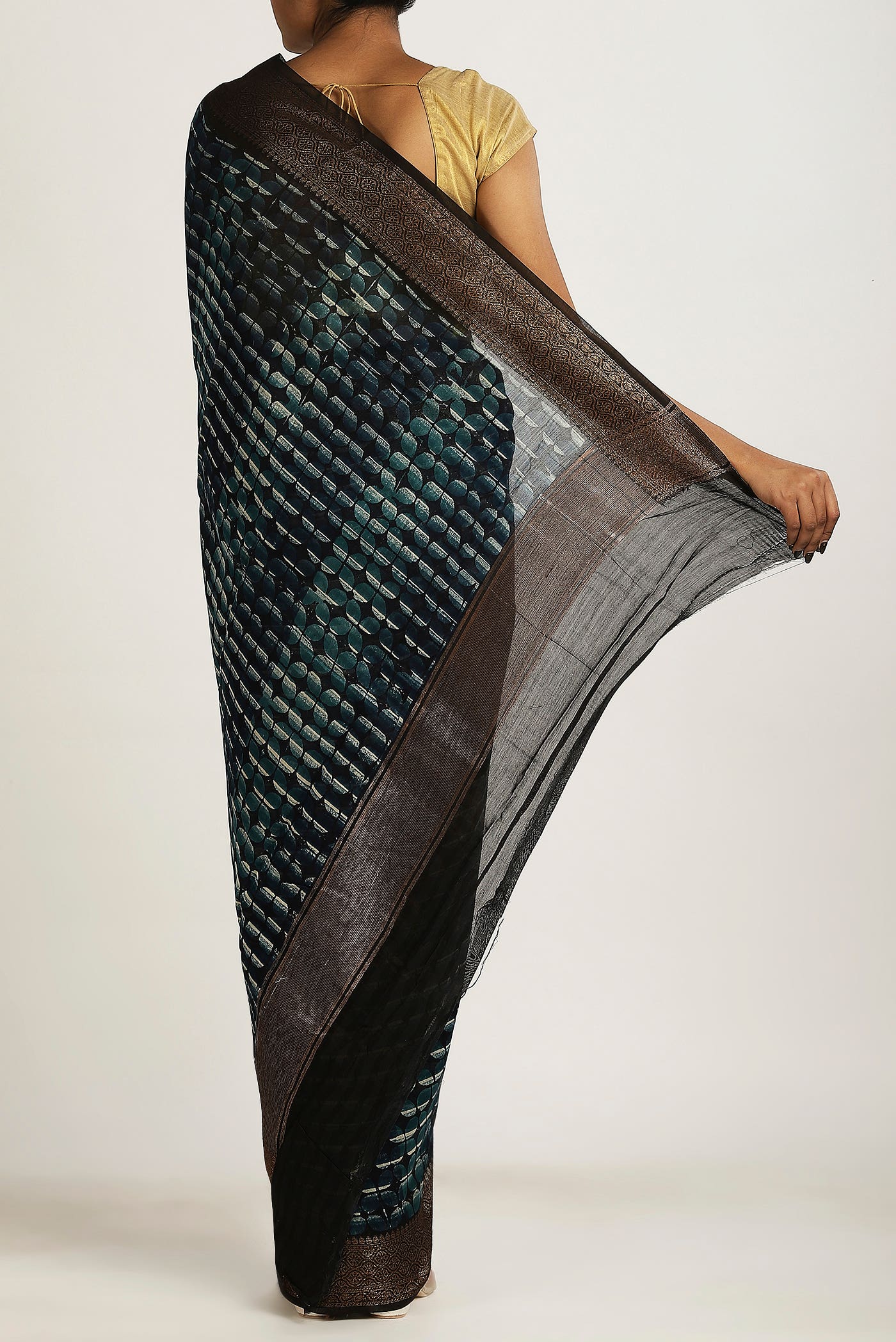 Blue Chanderi Silk Cotton Saree