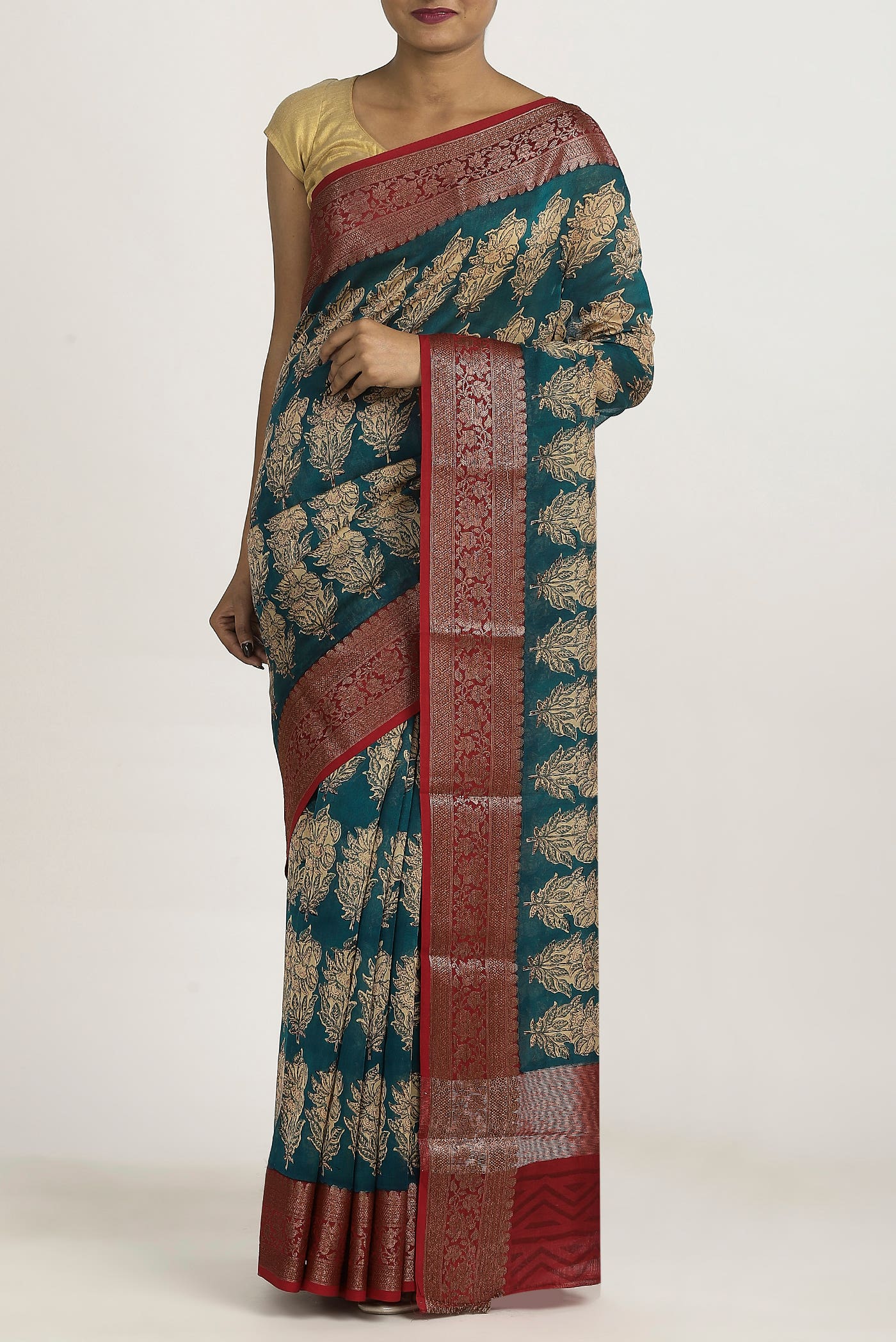 Blue Chanderi Silk Cotton Saree