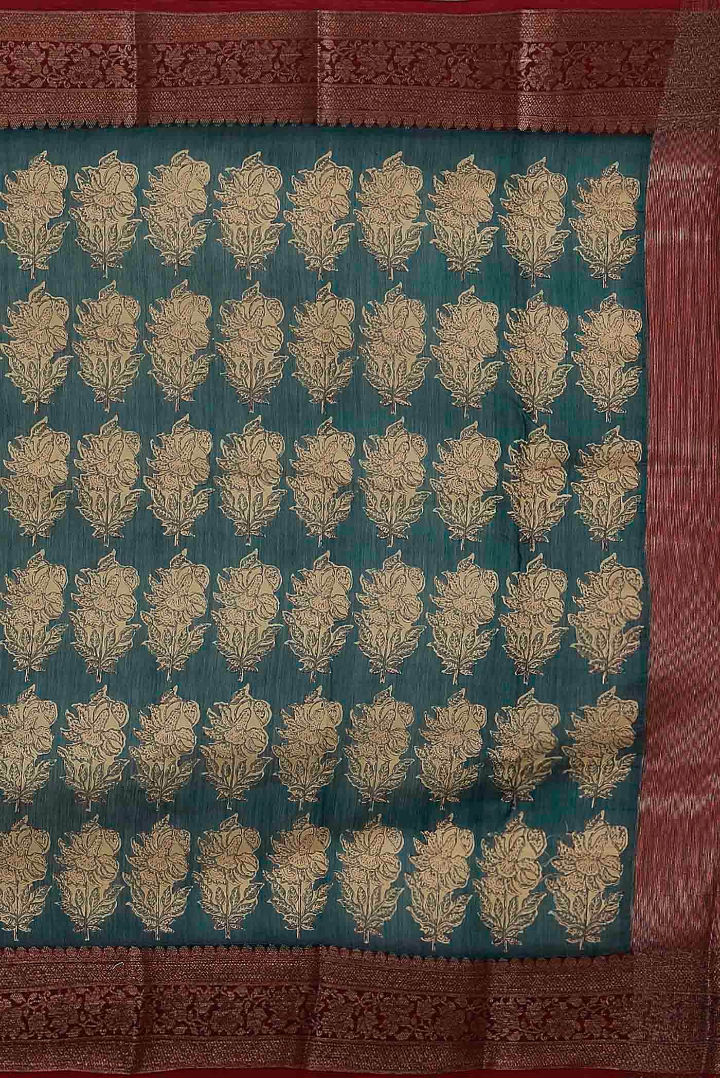 Blue Chanderi Silk Cotton Saree