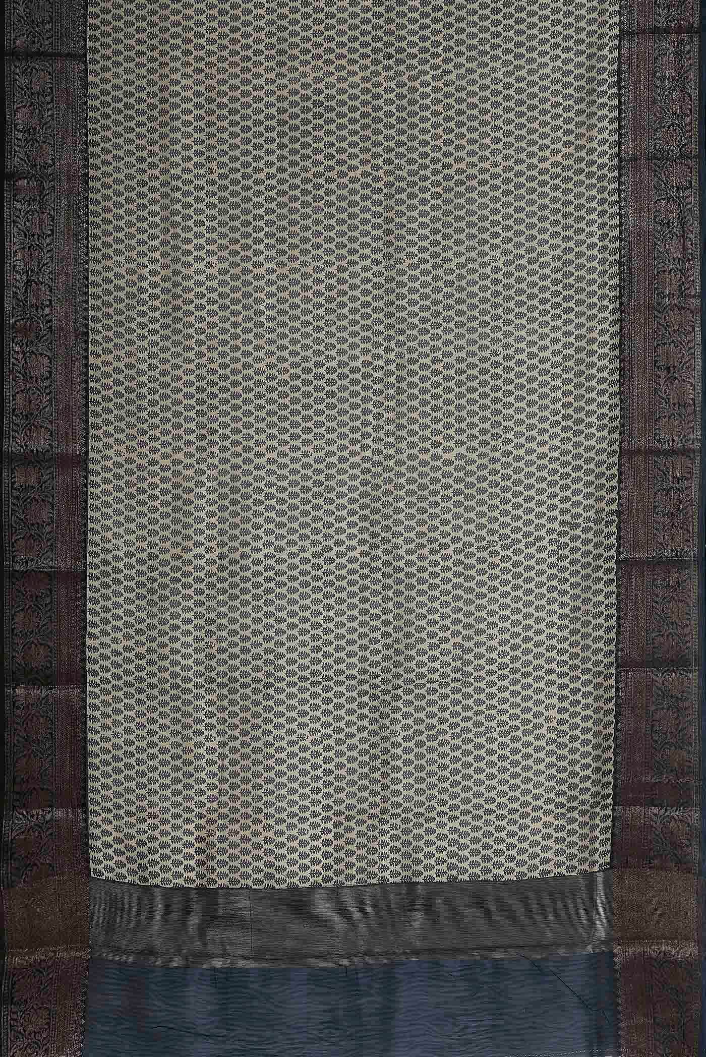 Beige Chanderi Silk Cotton Saree