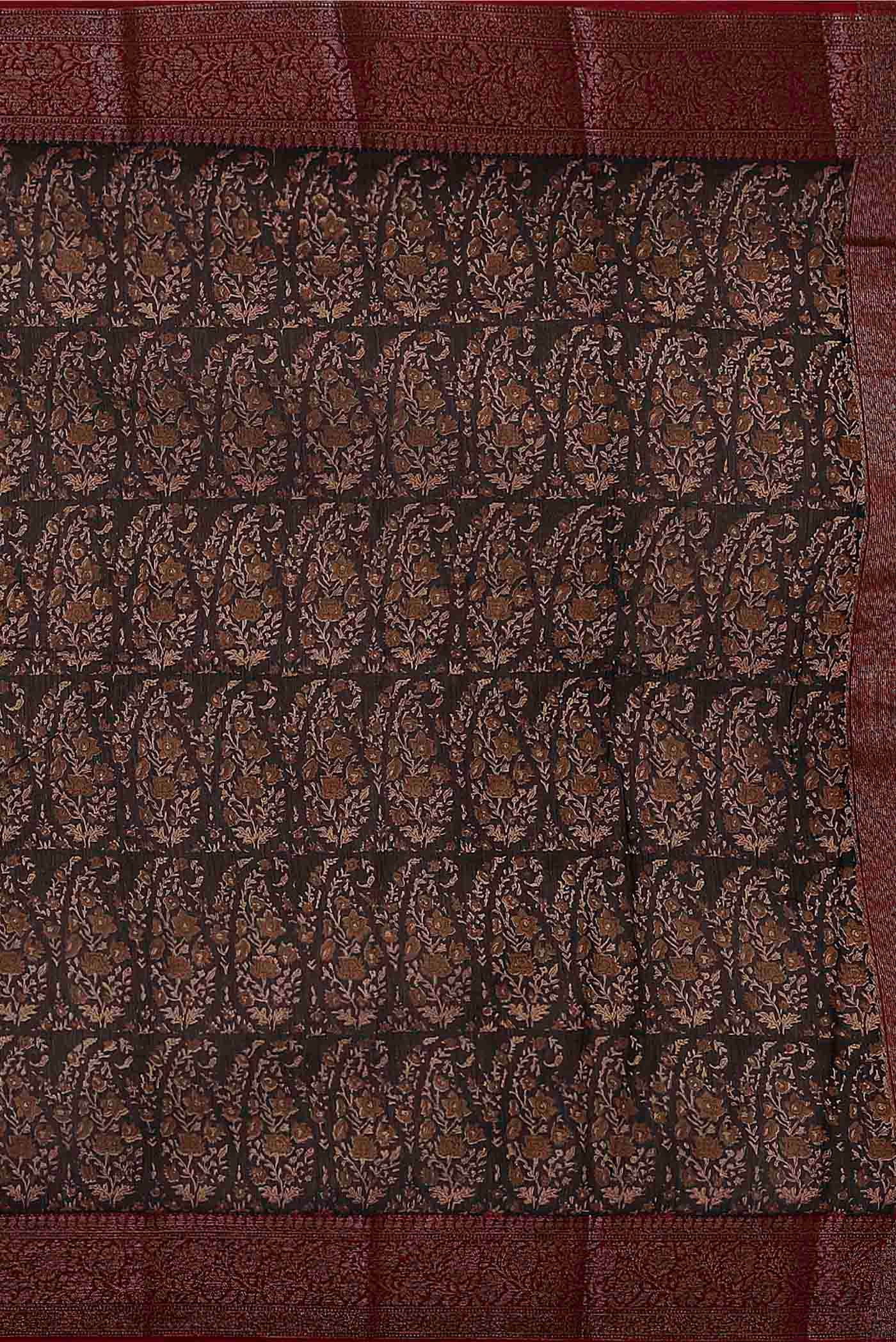 Black Chanderi Silk Cotton Saree