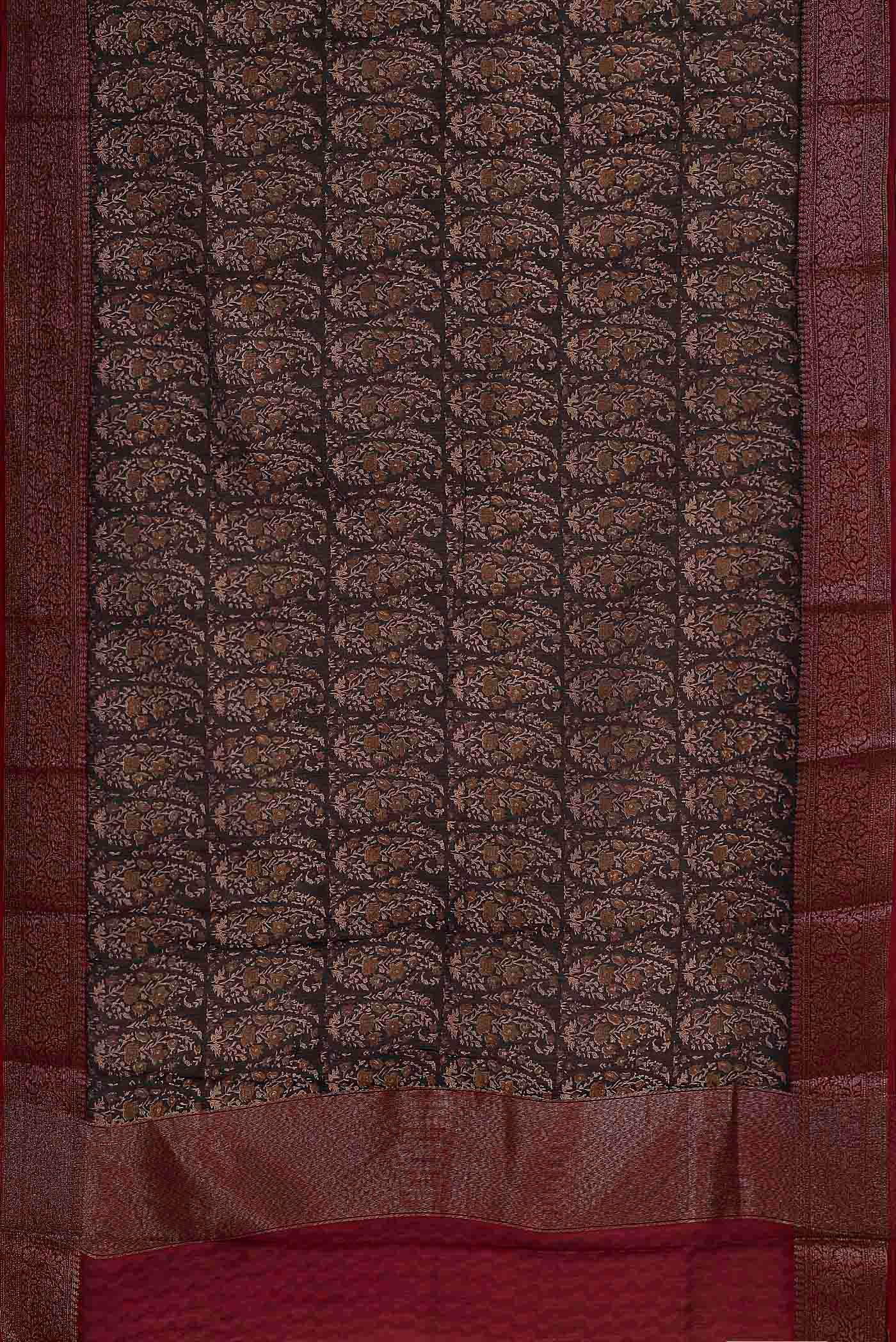Black Chanderi Silk Cotton Saree