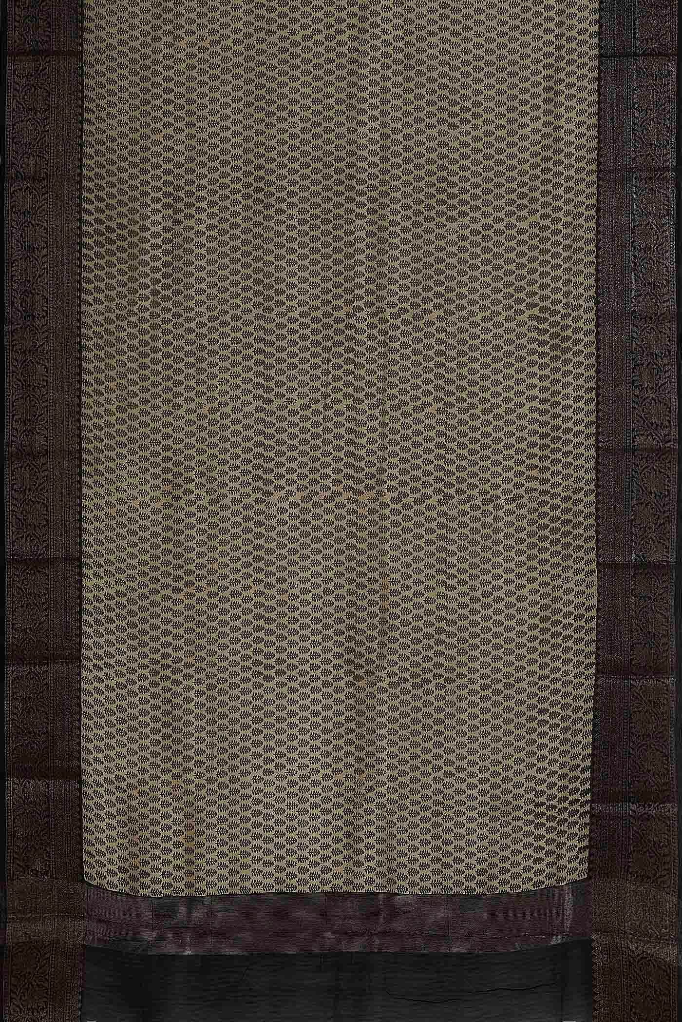 Beige Chanderi Silk Cotton Saree