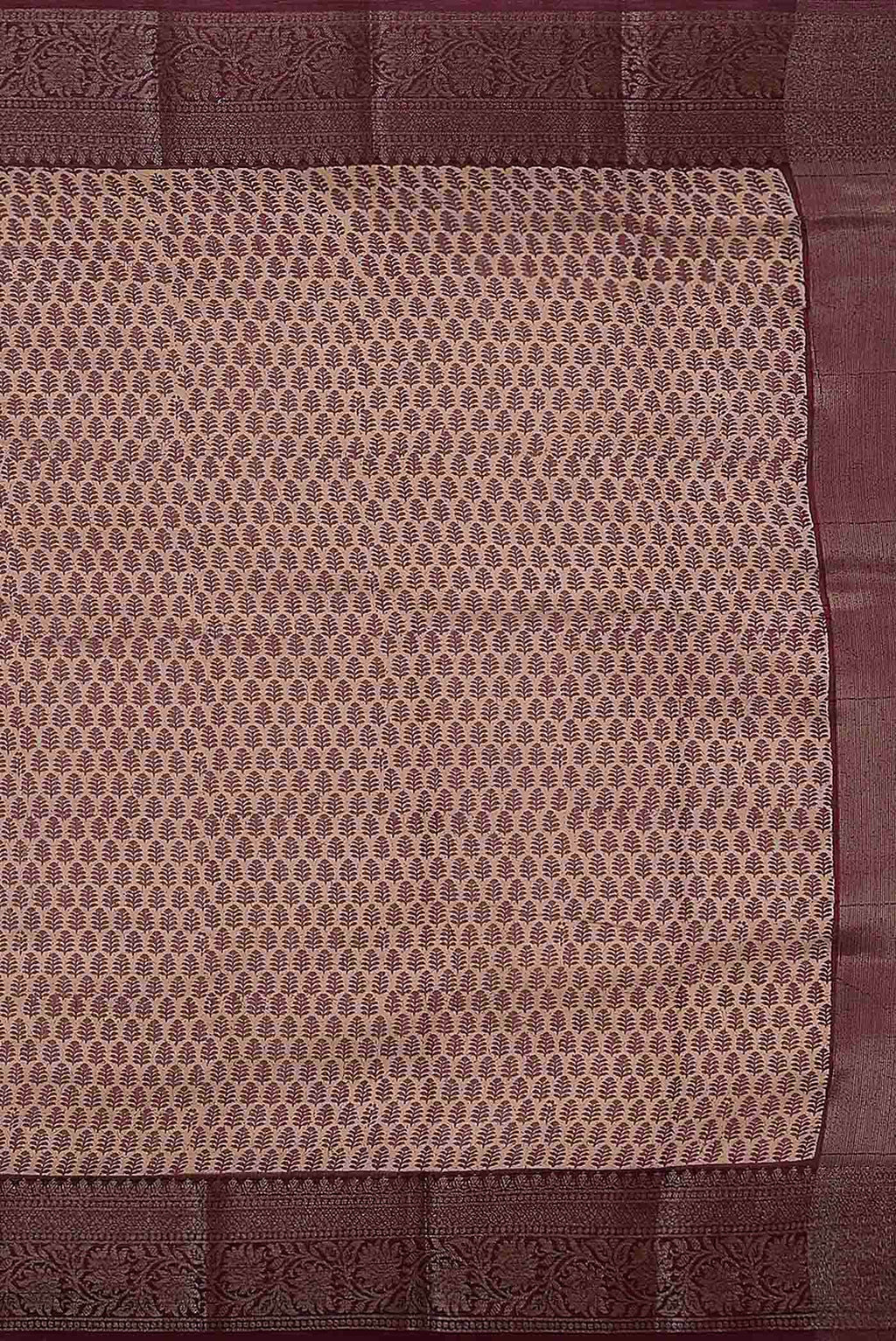 Beige Chanderi Silk Cotton Saree