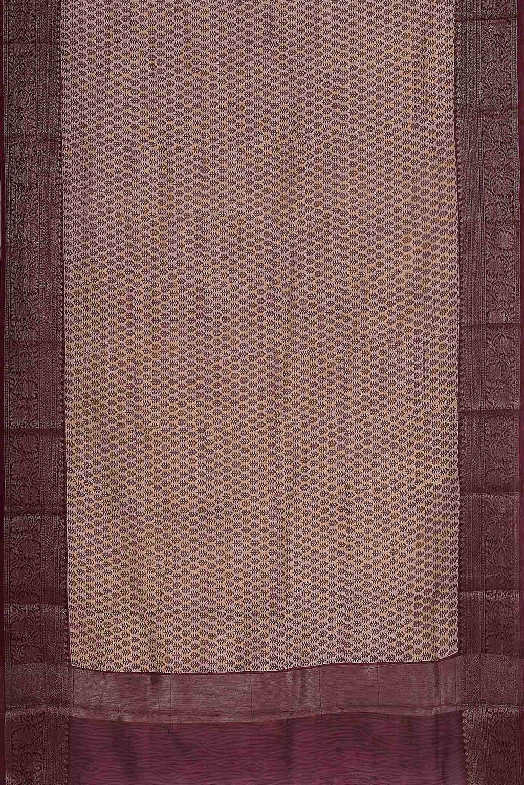 Beige Chanderi Silk Cotton Saree