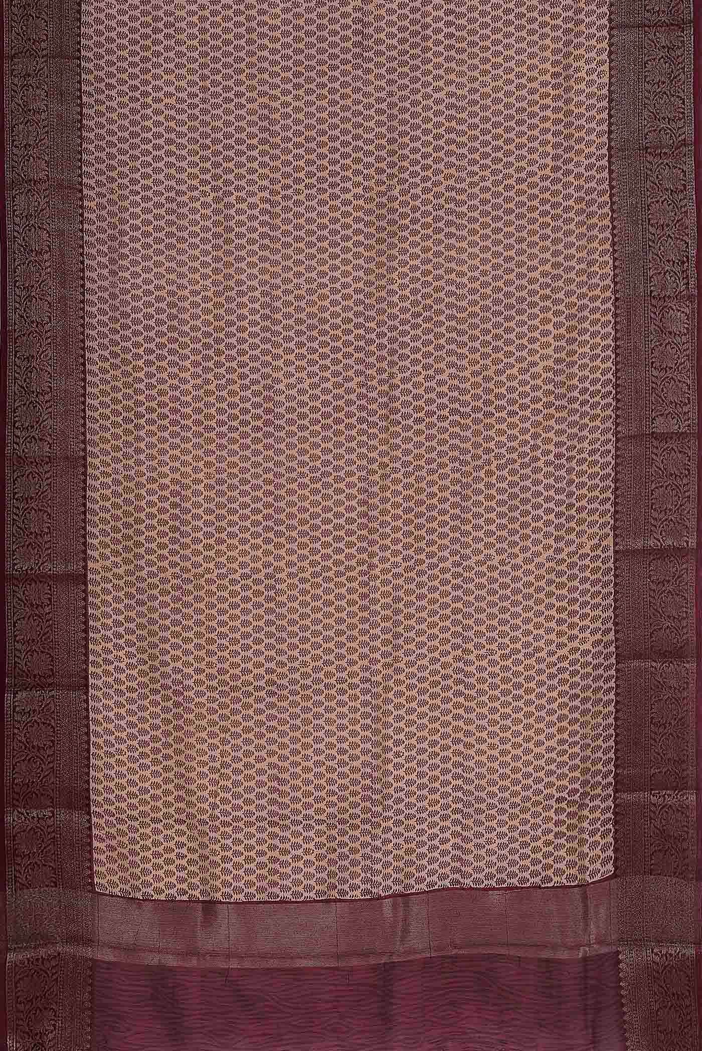 Beige Chanderi Silk Cotton Saree