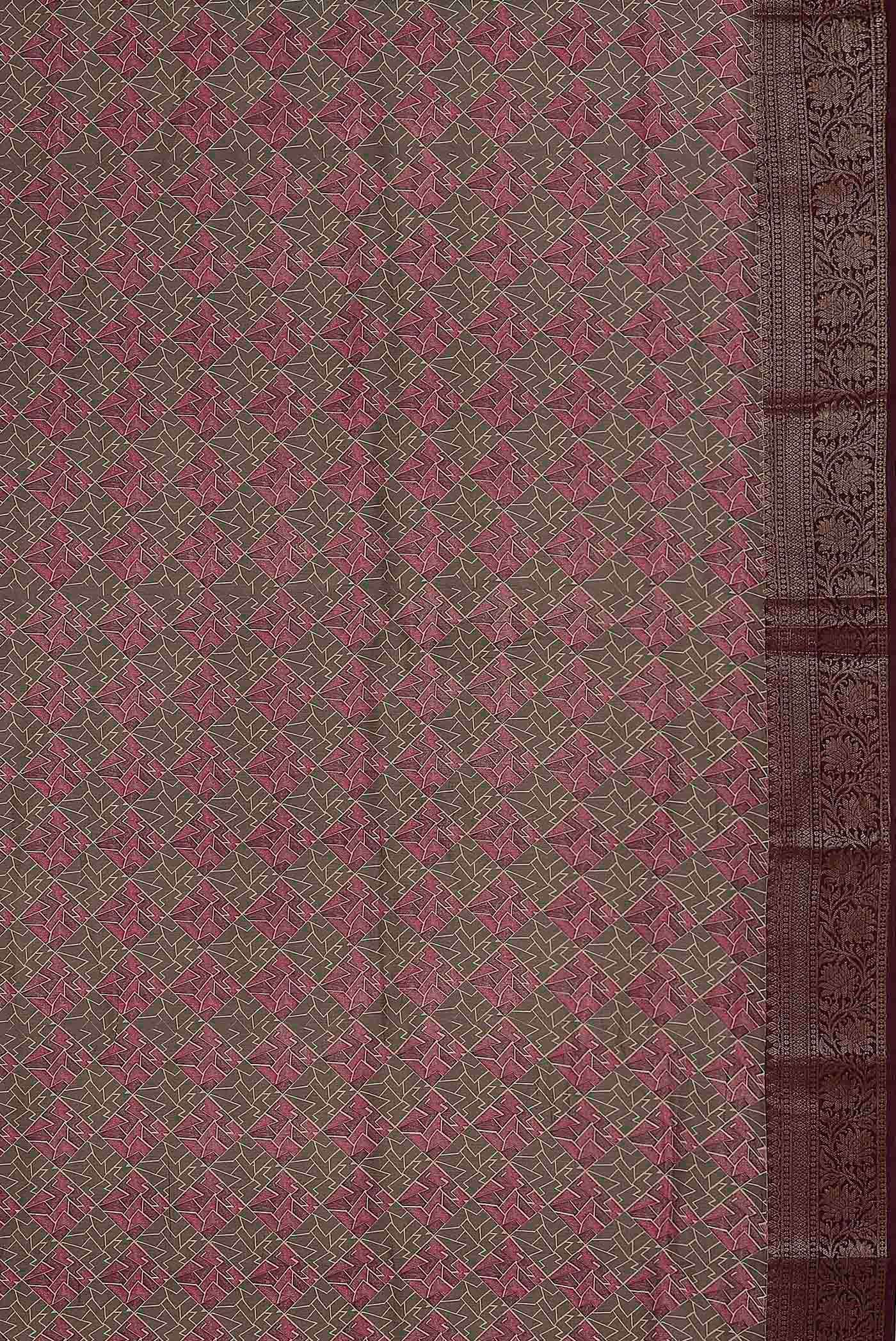 Grey Chanderi Silk Cotton Saree