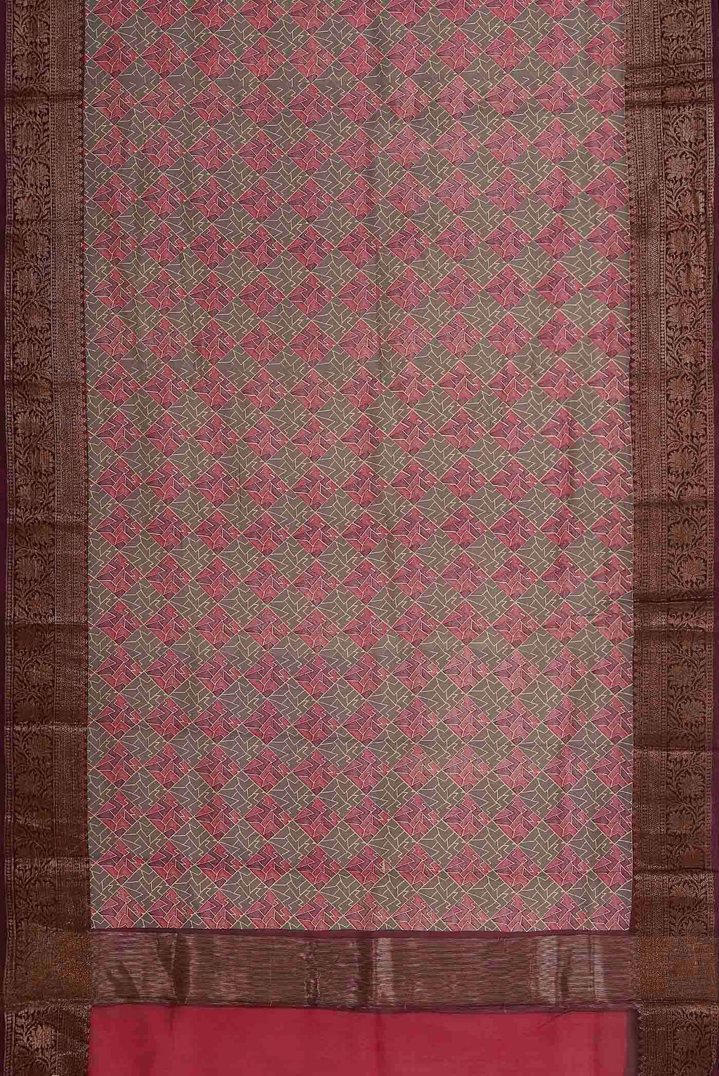 Grey Chanderi Silk Cotton Saree