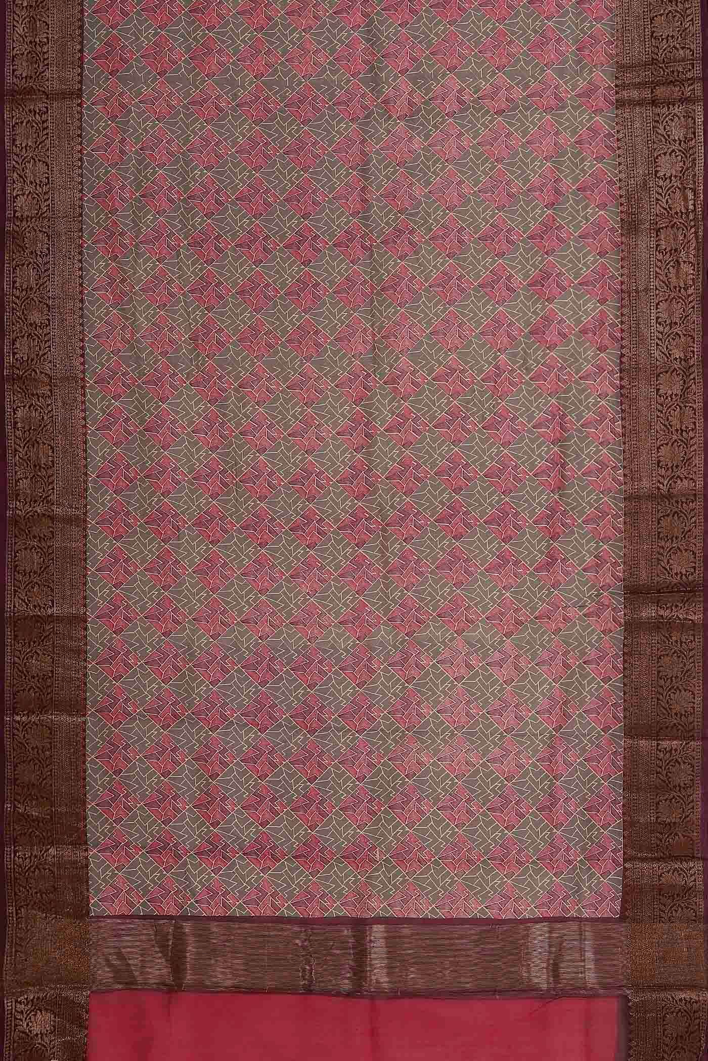 Grey Chanderi Silk Cotton Saree
