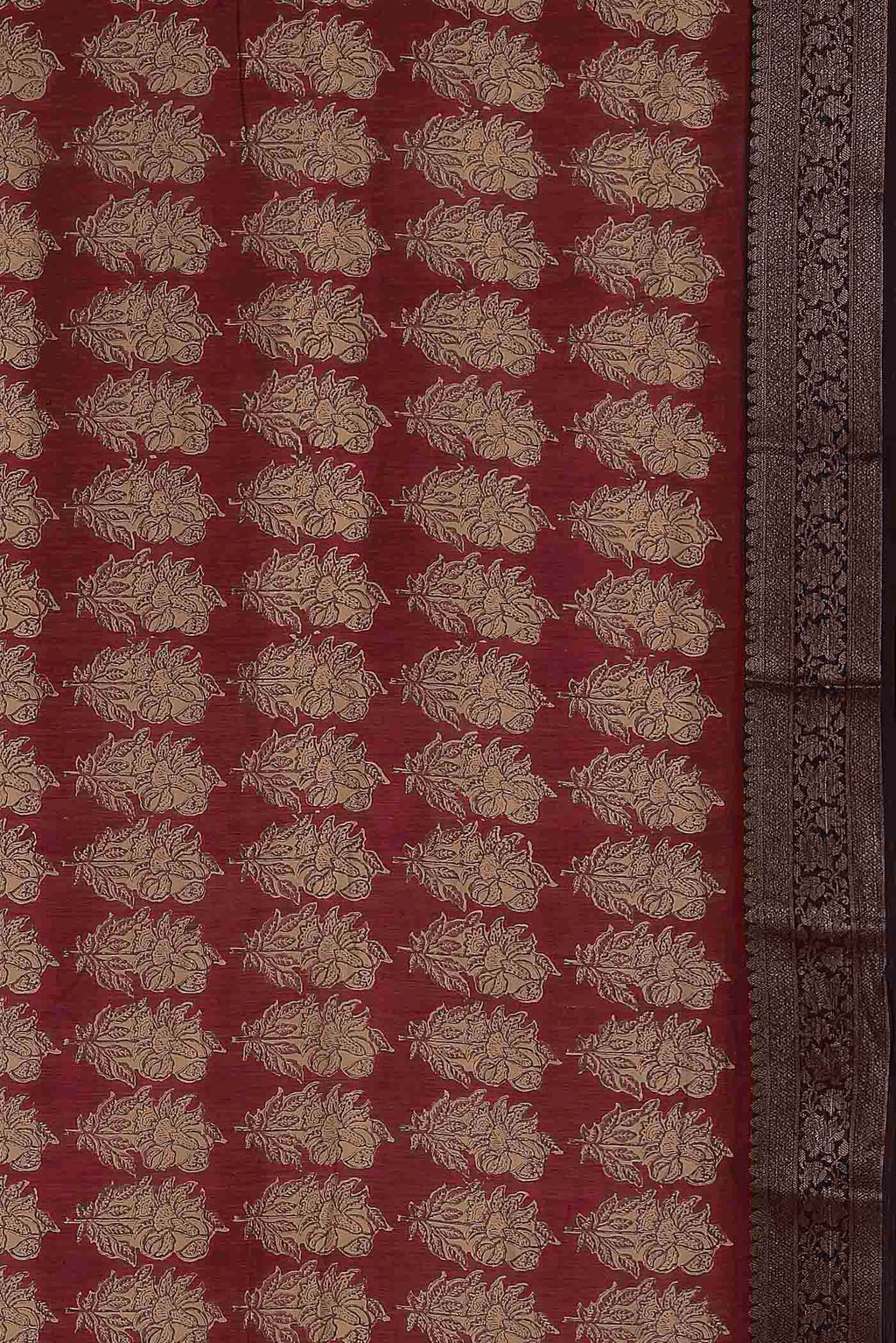 Maroon Chanderi Silk Cotton Saree